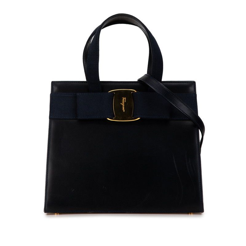 Salvatore Ferragamo Salvatore Ferragamo Salvatore Ferragamo Vara Ribbon 2WAY Leather Handbag Leather Handbag BA214178 in Very Good Condition Size ONE SIZE - 1 Thumbnail