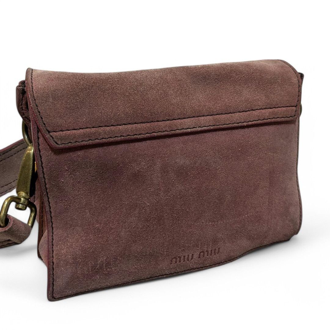 Miu Miu Miu Miu - Brown Leather Shoulder Bag Suede 00s Vintage Size ONE SIZE - 4 Thumbnail