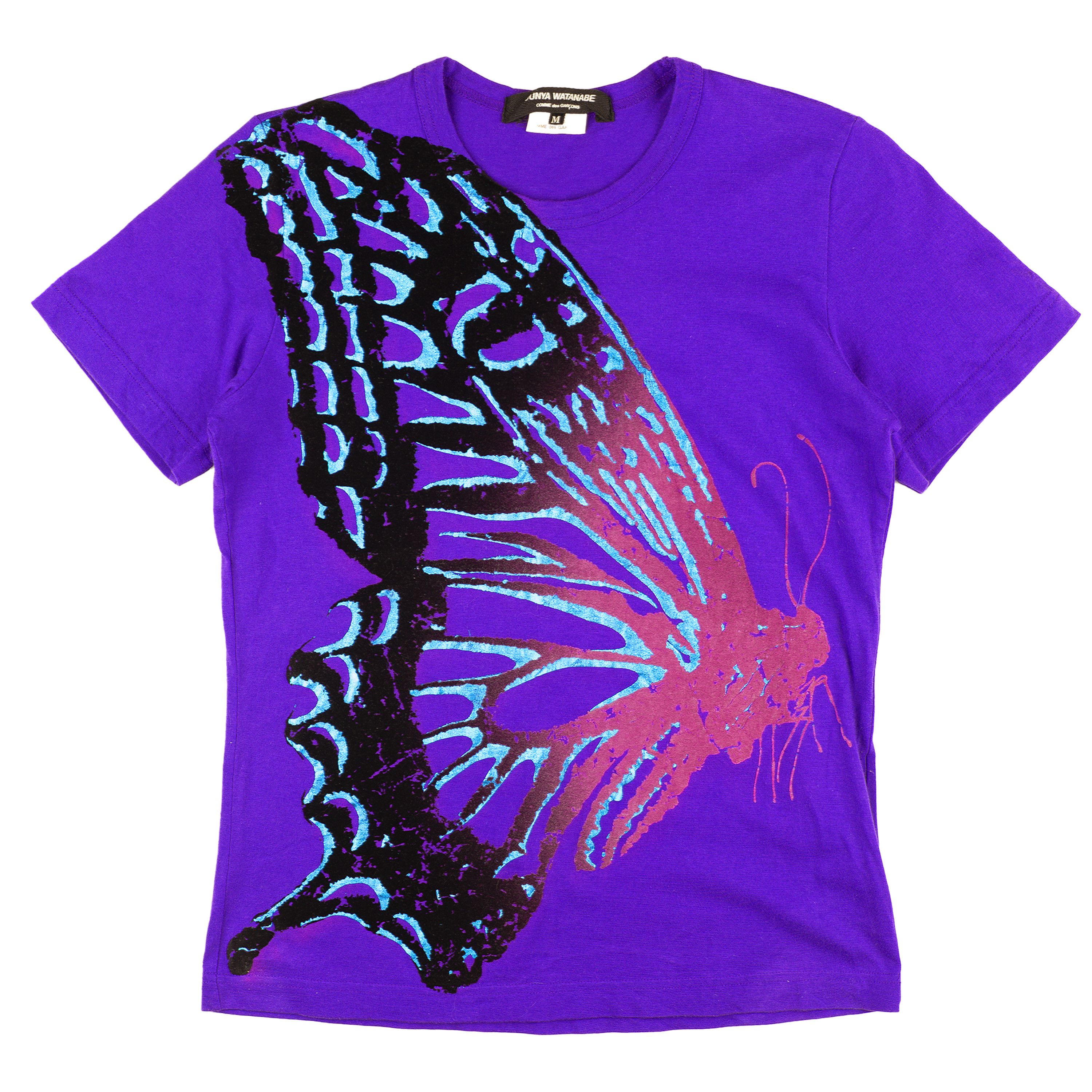 Junya Watanabe Junya Watanabe CDG 2008 Vintage Butterfly Purple T-Shirt (M) Size US M / EU 48-50 / 2 - 1 Thumbnail