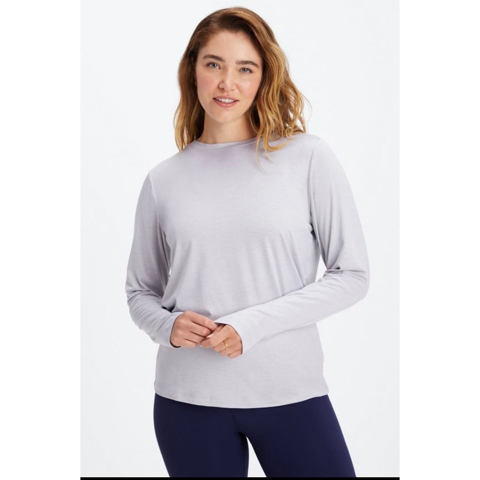 Fabletics 1039 Fabletics Blake Long Sleeve 3X Soft Grey Heather NWT Size 3XL / US 20-22 - 1 Thumbnail