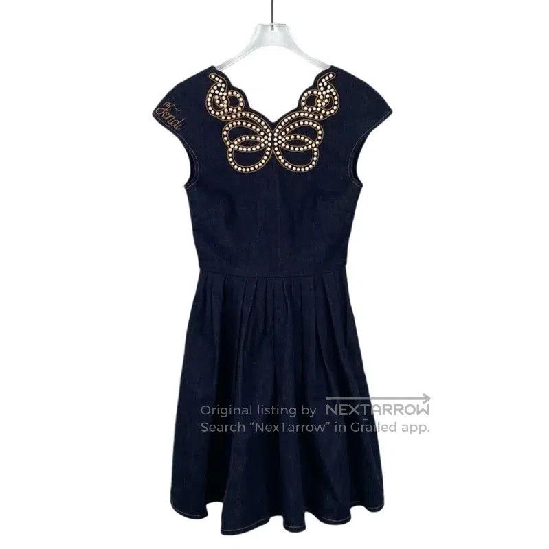 Fendi Fendi Deep Blue Cotton Women's Dress . Size XS / US 0-2 / IT 36-38 - 1 Thumbnail