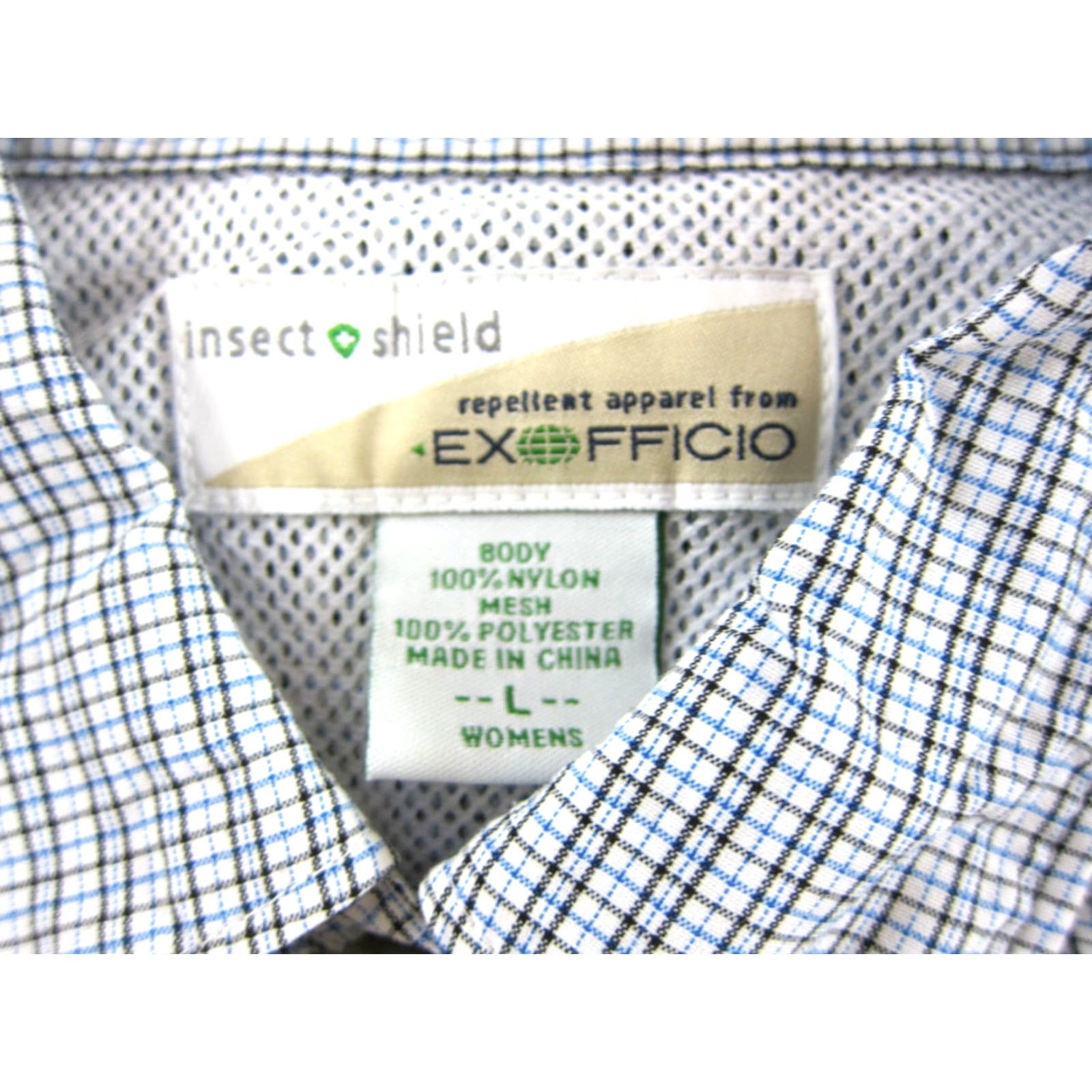 ExOfficio EXOFFICIO Shirt Woman L Nylon White Blue Black Checked Collar Long Sleeve Size L / US 10 / IT 46 - 4 Thumbnail