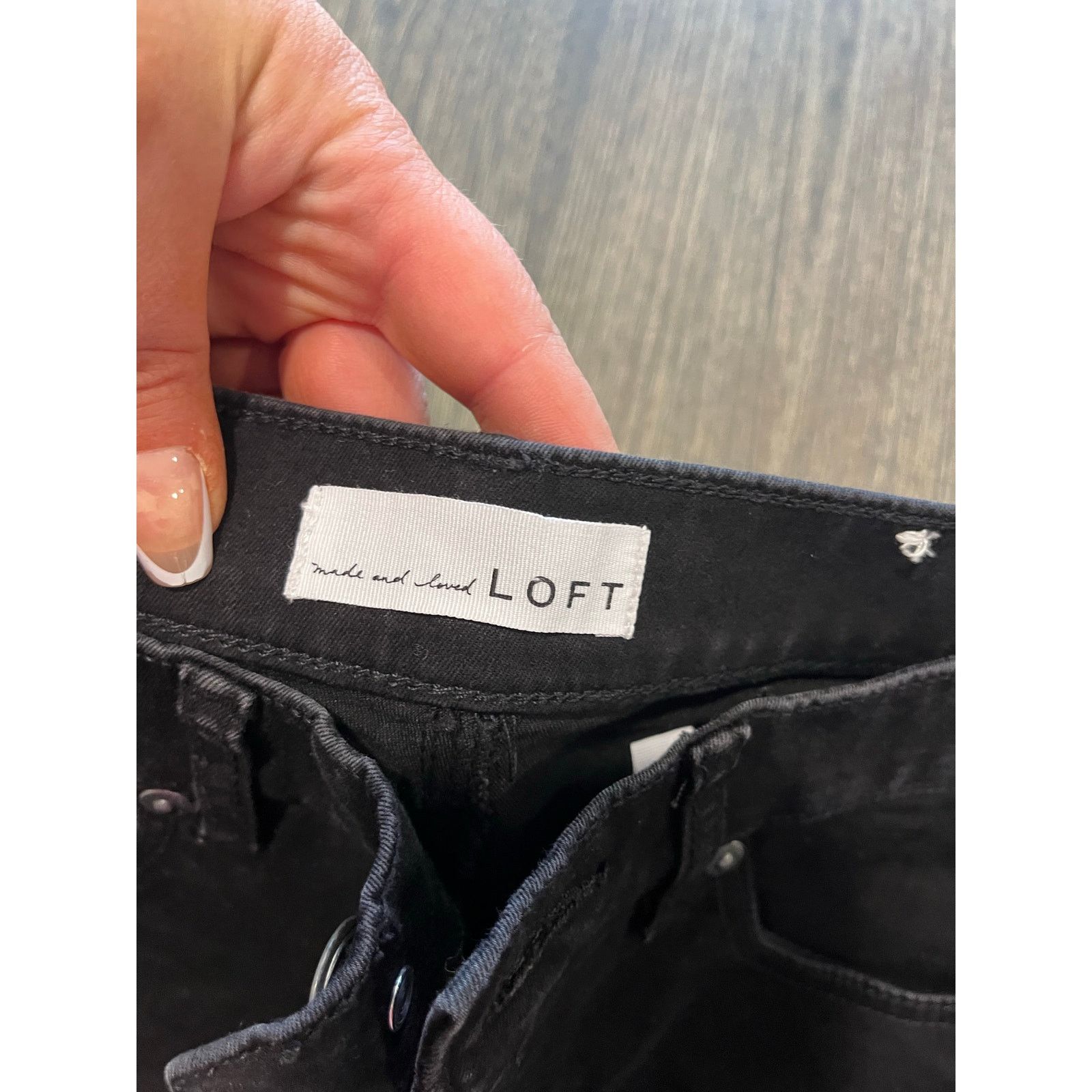 Loft LOFT Modern Skinny Jeans Mid Rise Denim Black Size 27/4 Size 27" / US 4 / IT 40 - 4 Thumbnail