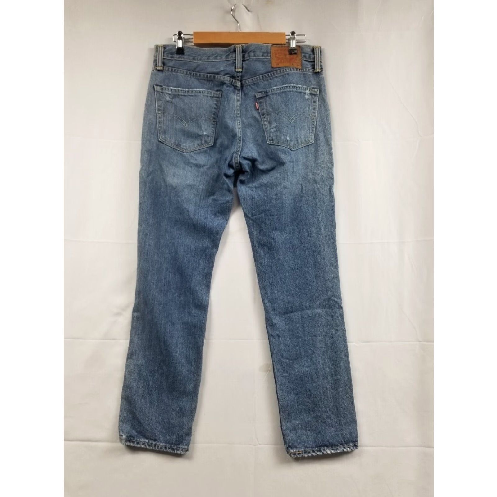 Levi's Levi's 511 Jeans 33x30 Slim Straight Mid Rise Blue Denim Men Regular 5-Pocket Pocket Type Distressed See Pics Size US 33 - 2 Thumbnail