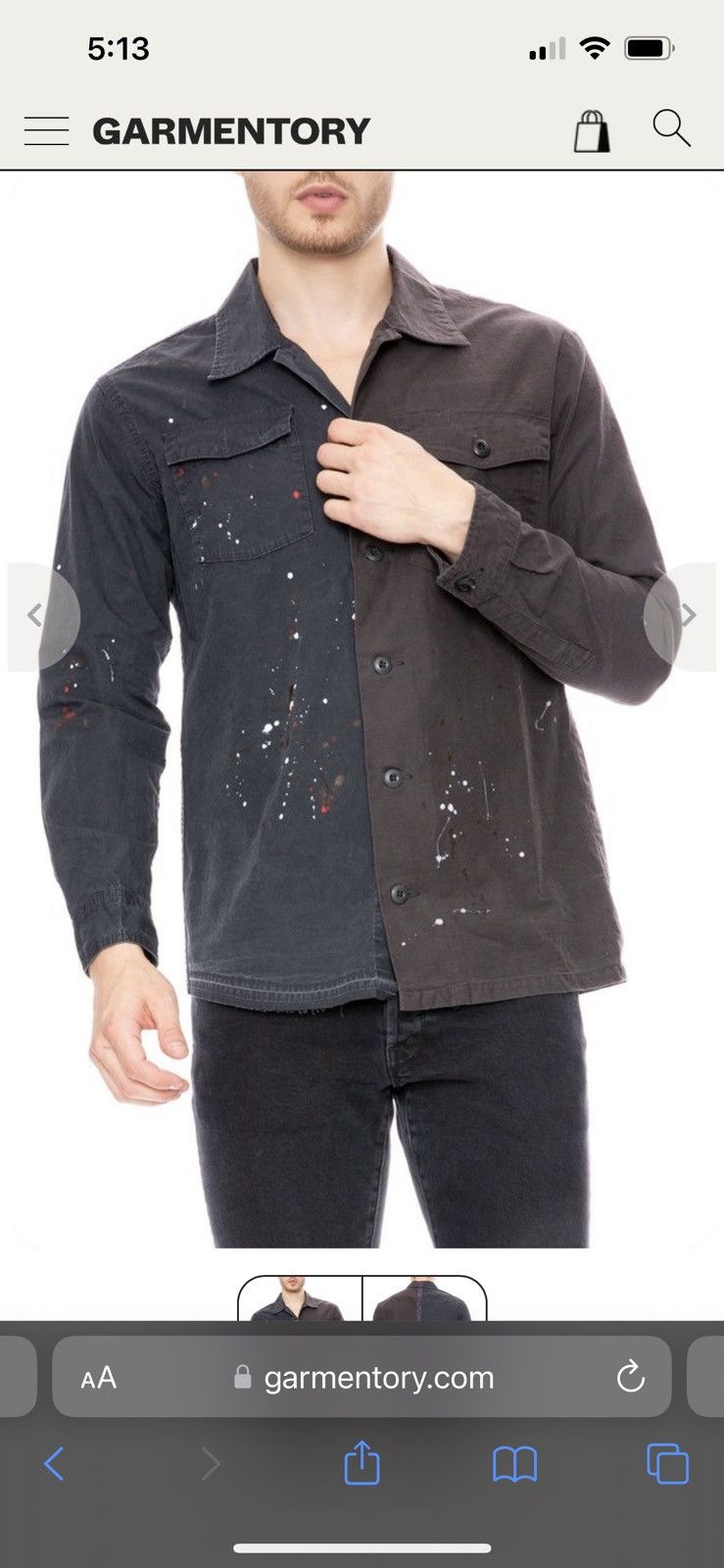 John Elliott John Elliott paint splatter military work shirt washed black Size US L / EU 52-54 / 3 - 6 Thumbnail