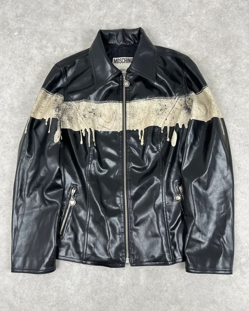 Moschino 2000s Moschino Black Painted Effect Light Jacket Size M / US 6-8 / IT 42-44 - 4 Thumbnail