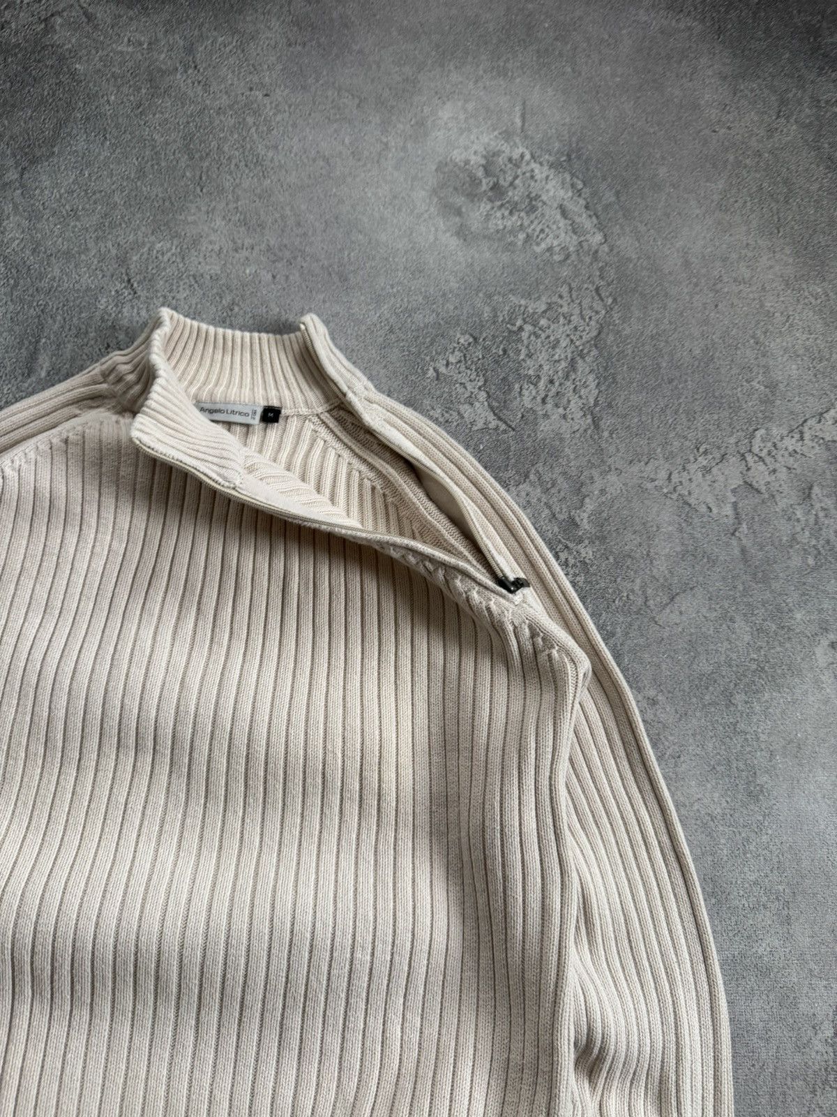 Le Grande Bleu (L.G.B.) Retro M 1/4 zip stripes sweater knitwear jumper pullover Y2K Size US M / EU 48-50 / 2 - 4 Thumbnail