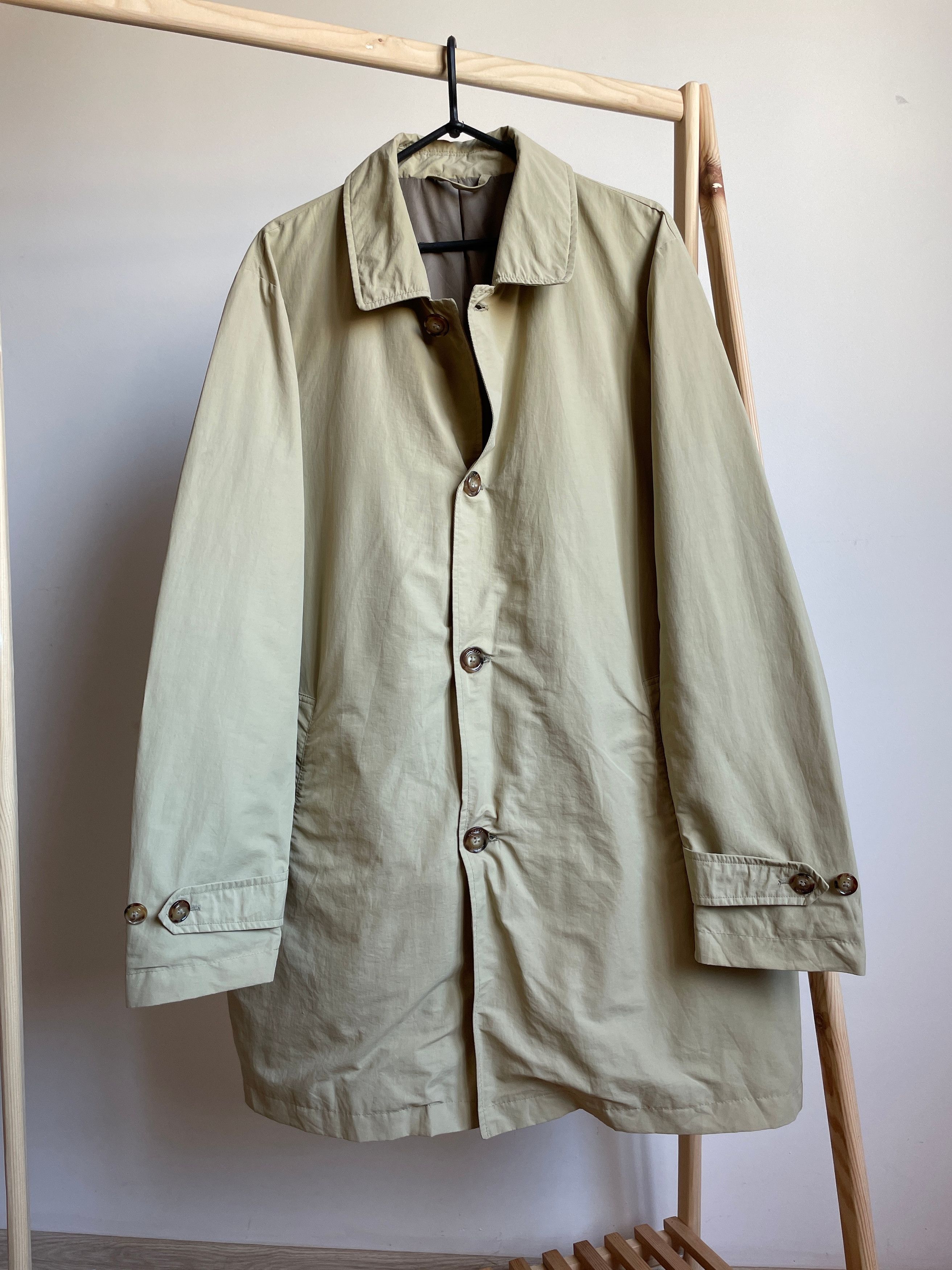 image of Hackett Shower Resistant Cotton Mac Coat Size XL in Beige, Men's