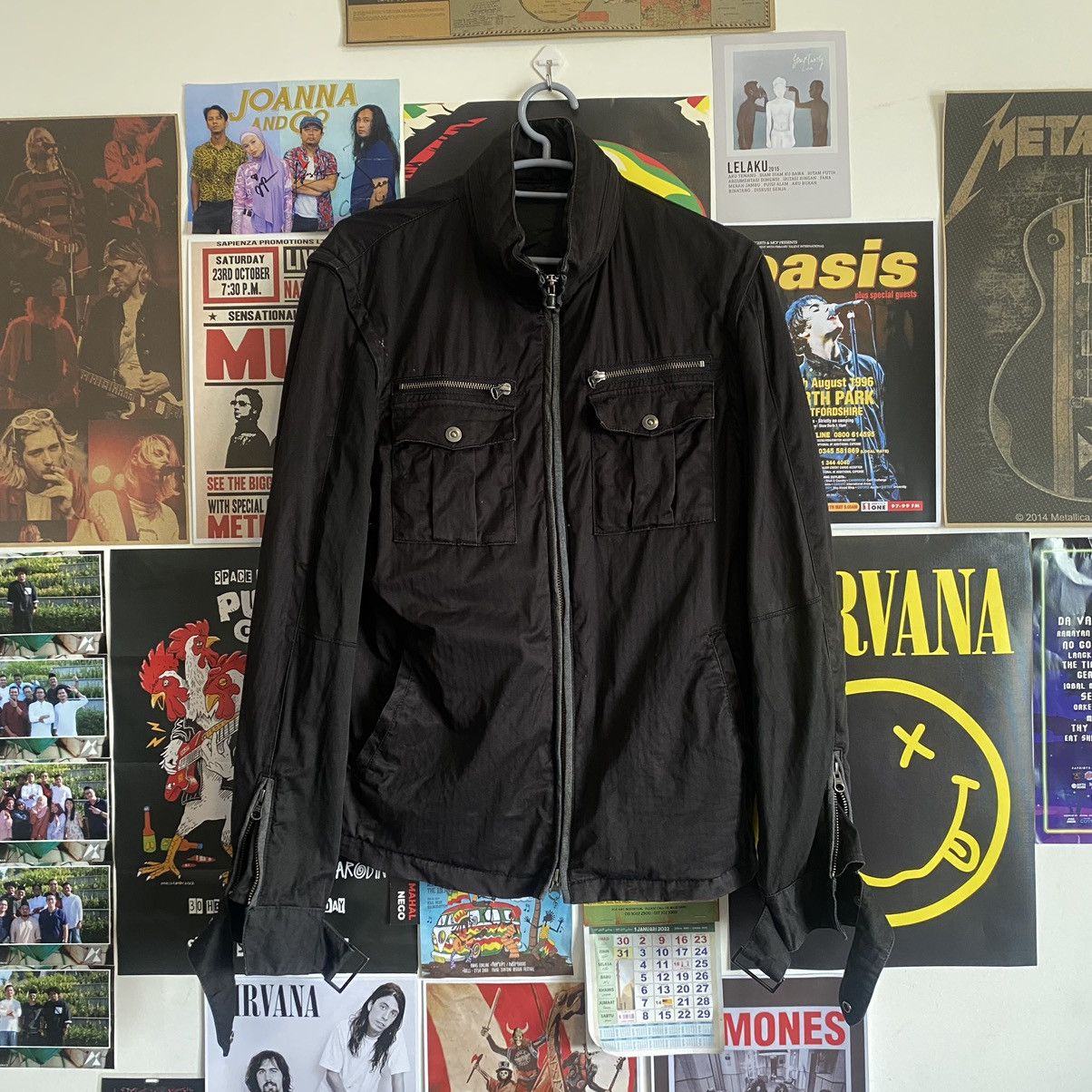 ジャケット・アウター 00s PPFM black wool military jacket Y2K 00s