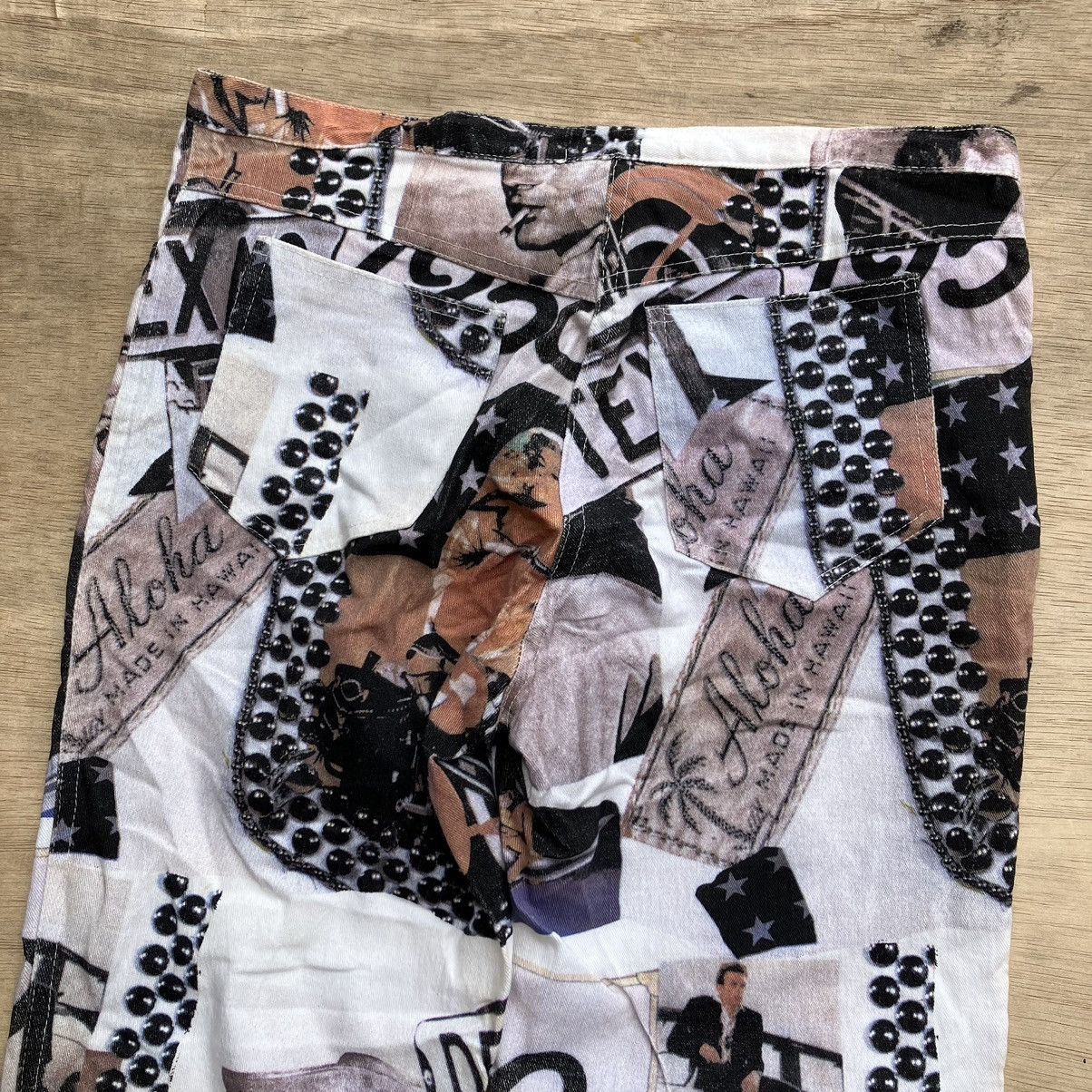 Designer × Vintage LUCIANO PAVAROLTI JAMES DEAN VINTAGE PRINT STRETCH PANTS Size 30" / US 8 / IT 44 - 7 Thumbnail