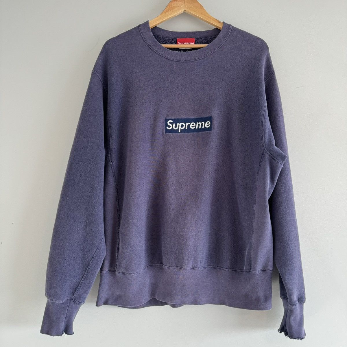 Supreme 1995 Supreme 1st Anniversary Box Logo Crewneck Navy Size US L / EU 52-54 / 3 - 6 Thumbnail