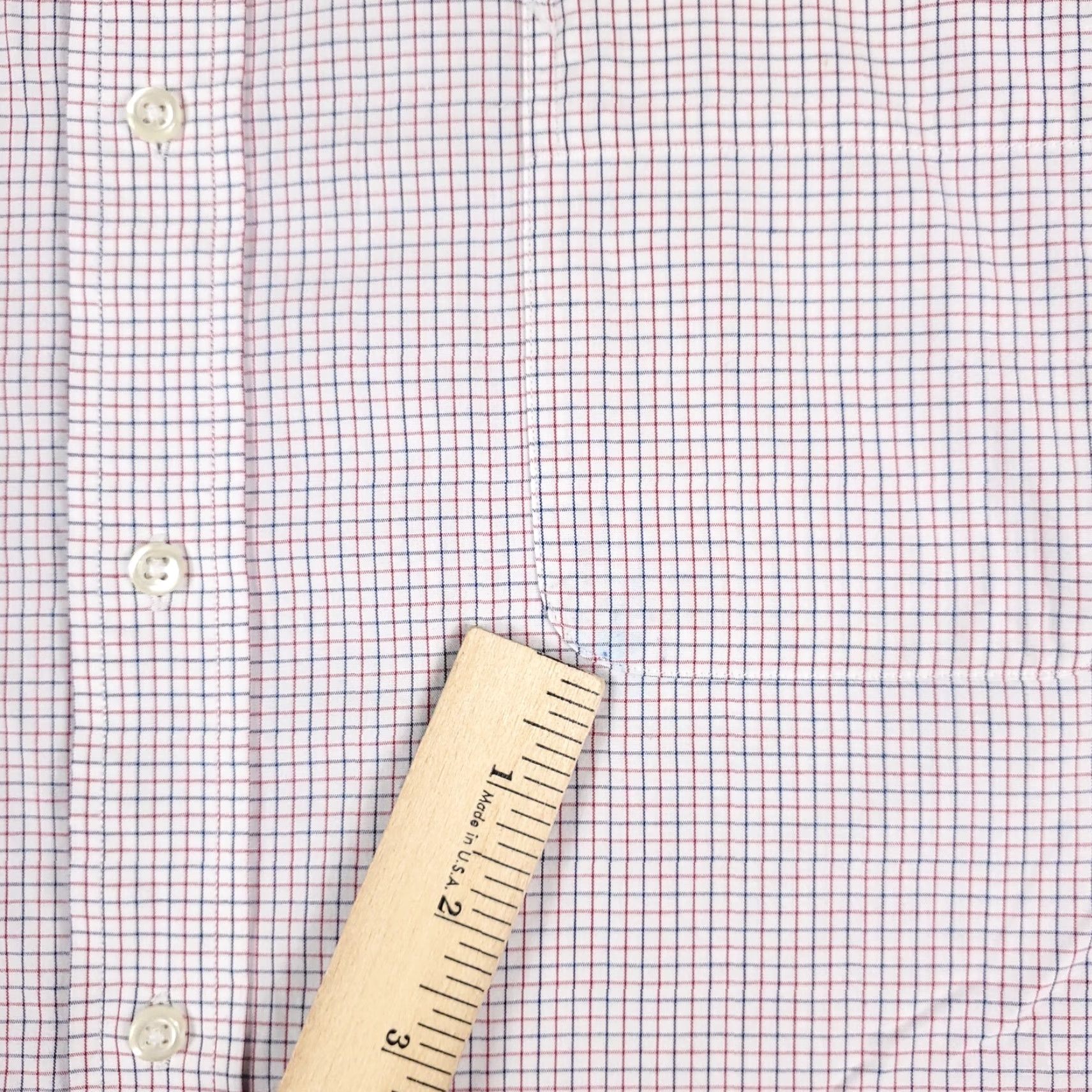 Tommy Hilfiger Tommy Hilfiger Shirt Mens 17 Red Blue Check Dress Button Up Long Sleeve Size 46R - 5 Thumbnail