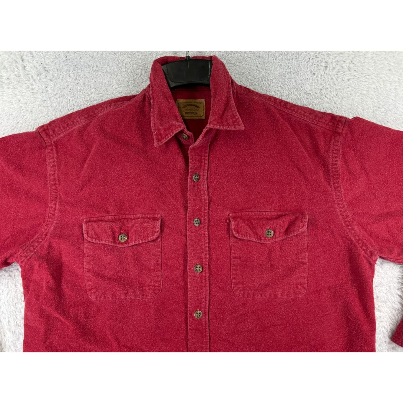 Vintage St. John's Bay Shirt Mens Large Red Button Up 100% Cotton Flannel Pockets Button Size US L / EU 52-54 / 3 - 5 Thumbnail