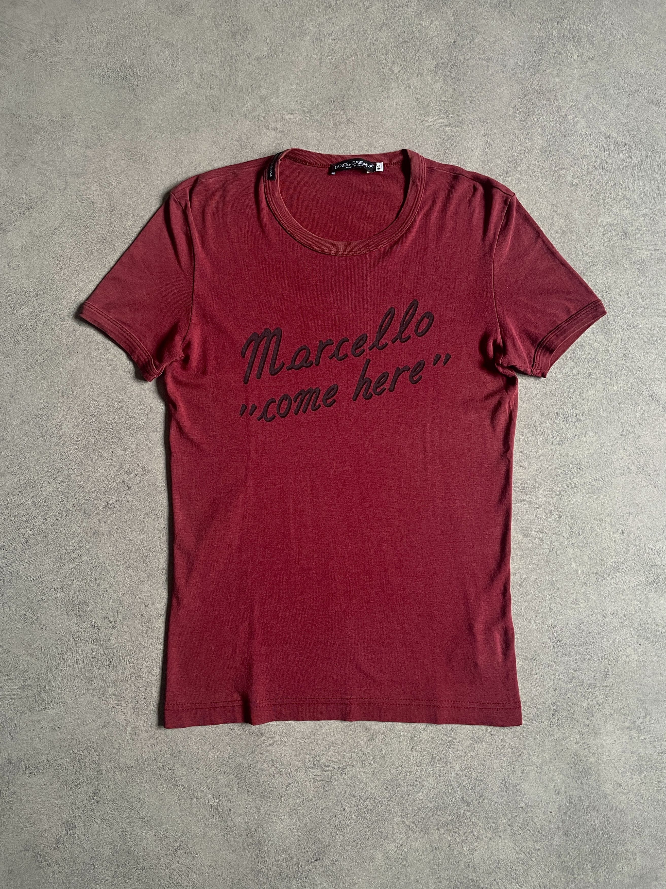 Dolce & Gabbana Dolce & Gabbana SS 1998 “Marcello come here!” red t-shirt Size US S / EU 44-46 / 1 - 1 Thumbnail