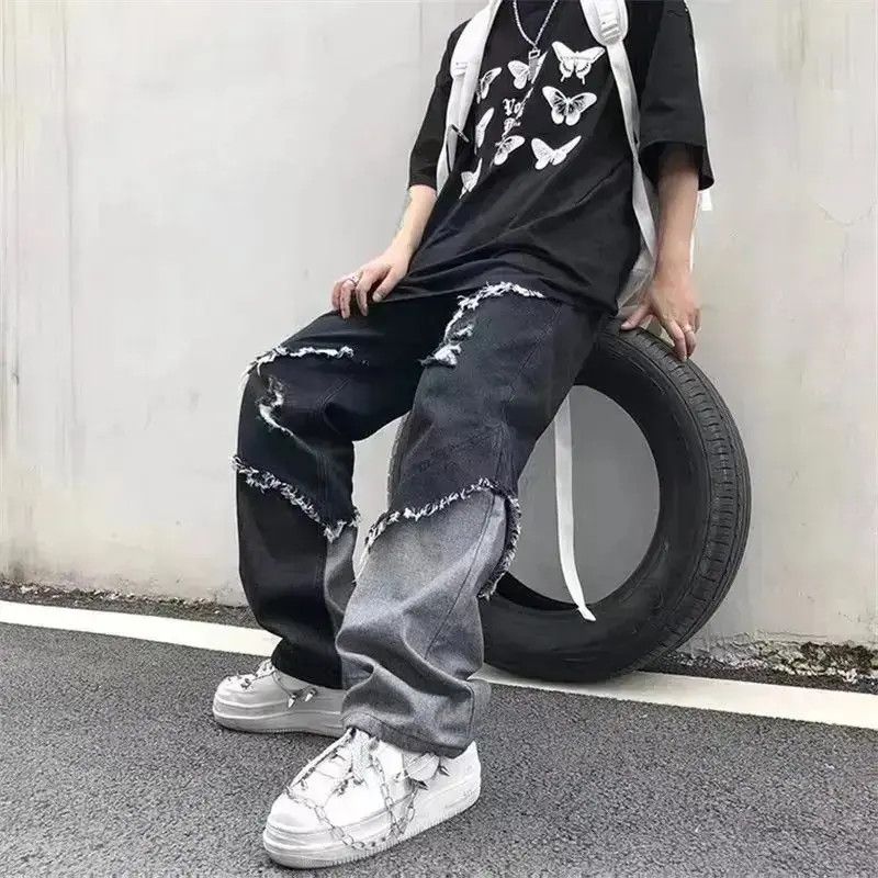 Japanese Brand × Jean Baggy Distressed patchwork jeans denim y2k vintage Size US 30 / EU 46 - 4 Thumbnail
