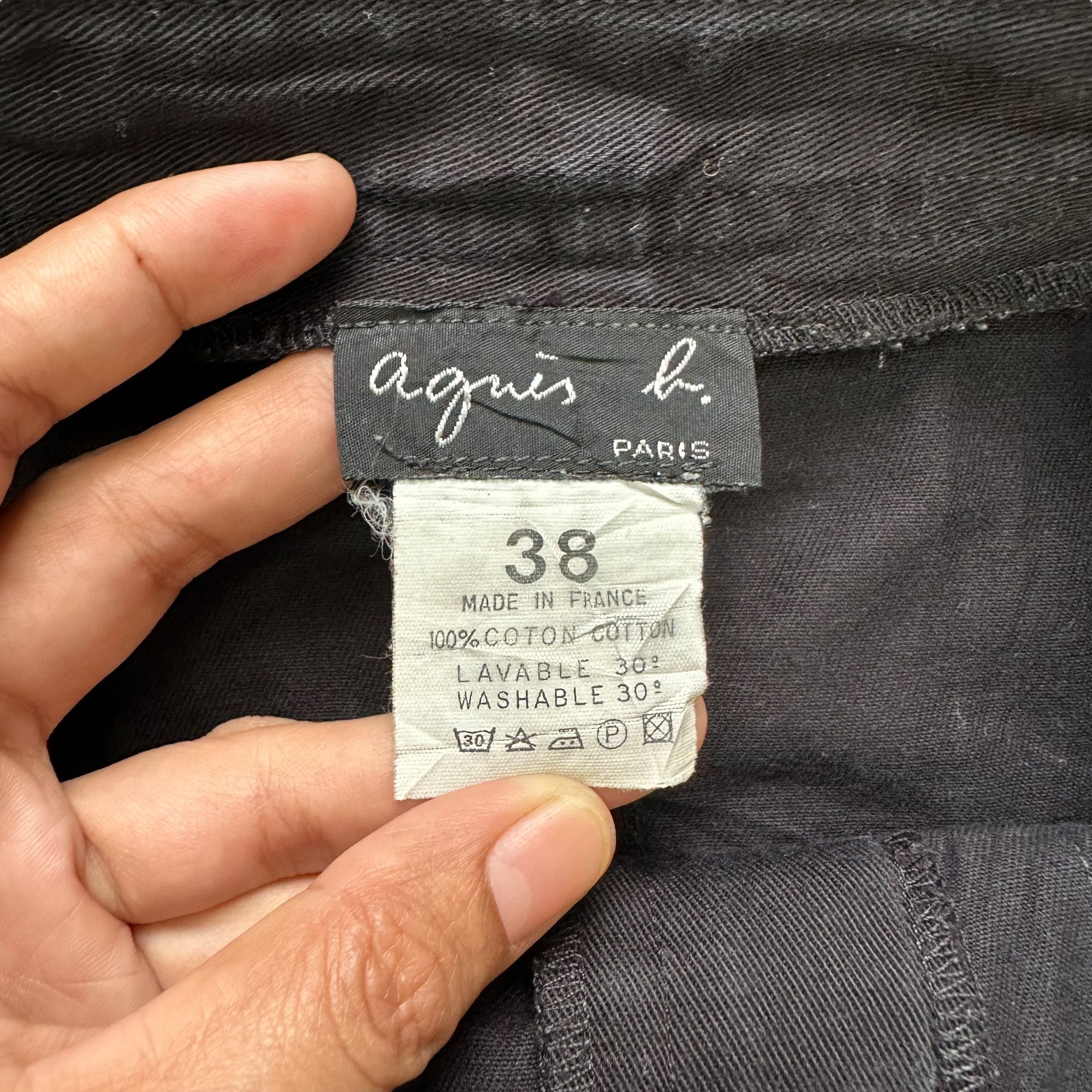 agnes b. Agnes B. Paris Black Cotton Mini Skirt #A33-0747 Size 26" / US 2 / IT 38 - 4 Thumbnail