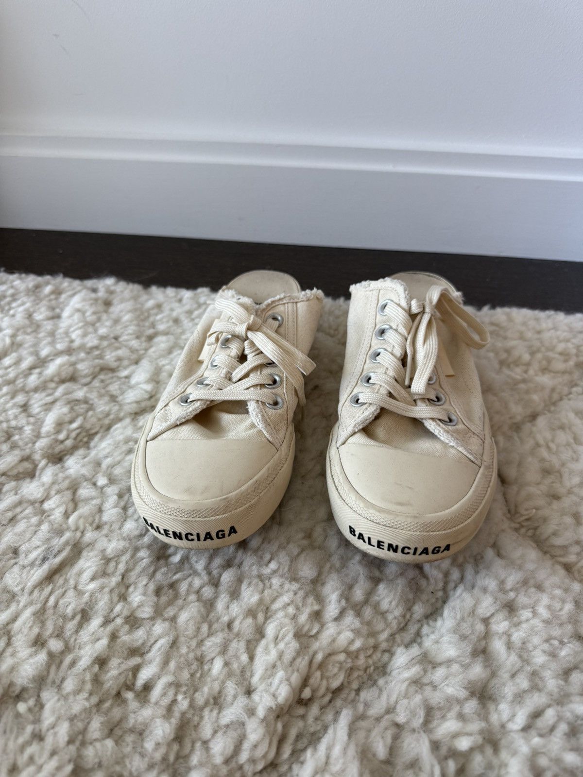Balenciaga Balenciaga Paris Sneaker Mule – Cream/Off White Size US 5 / IT 35 - 1 Thumbnail