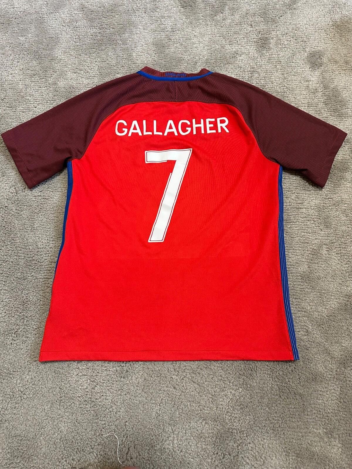 Nike #7 Gallagher England 2016/17 Football Shirt Soccer Jersey Size US L / EU 52-54 / 3 - 8 Thumbnail