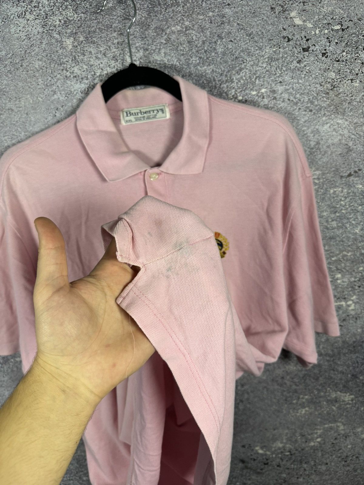 Burberry × Vintage Vintage Burberrys Pink Logos Polos 2XLarge Oldmoney Size US XXL / EU 58 / 5 - 7 Thumbnail
