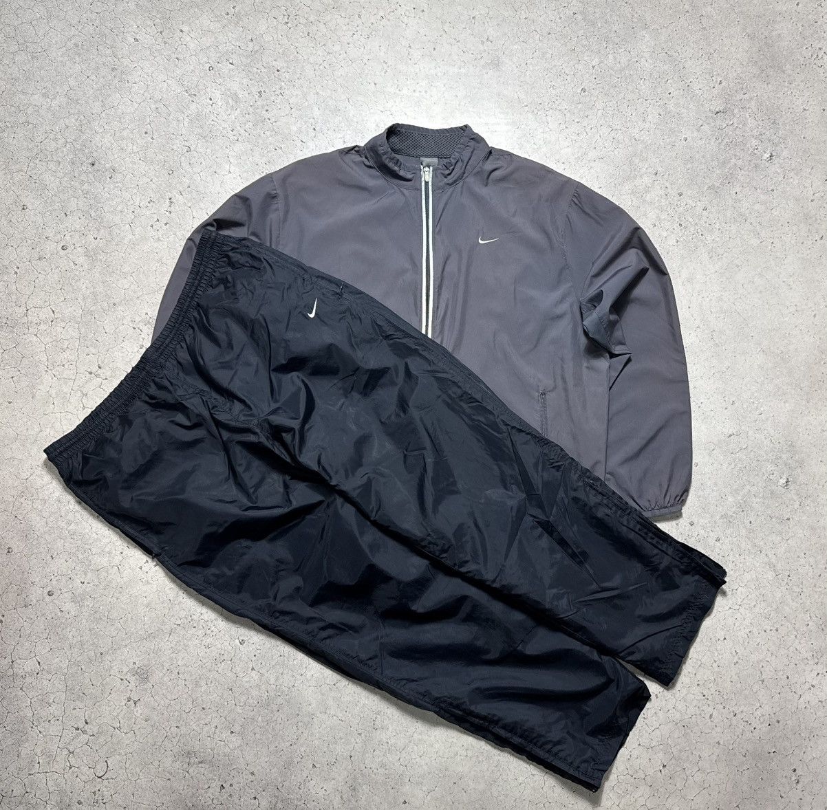 Nike Nylon Vintage Track Suit Jacket & Pants Drill Swoosh
