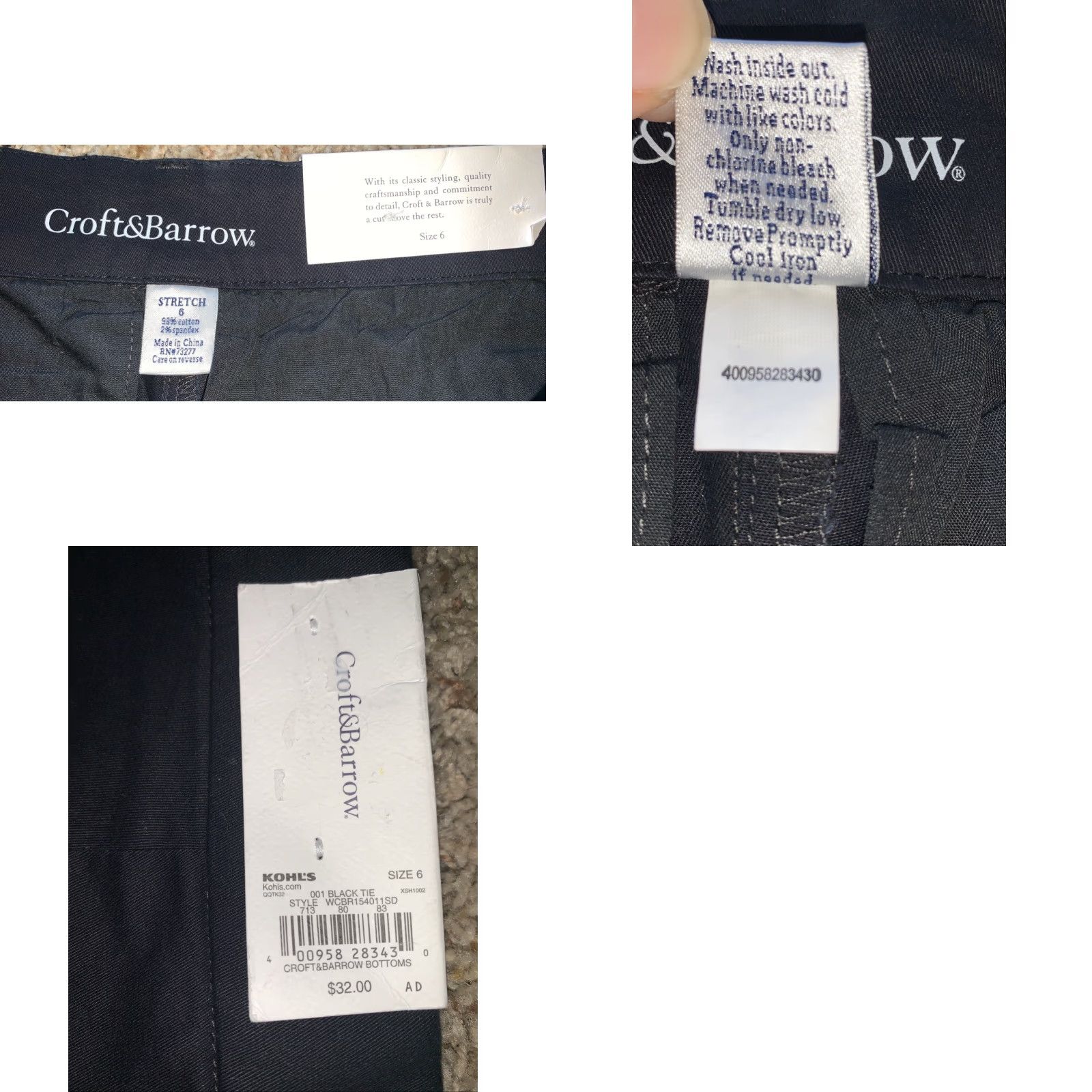 Croft & Barrow Croft & Barrow Shorts Slimming Black 5-Pocket Design 6 Regular Inseam 9.5in Cotton Blend Spandex Nylon Button Zip Closure Womens VINTAGE? Size 28" / US 6 / IT 42 - 8 Thumbnail