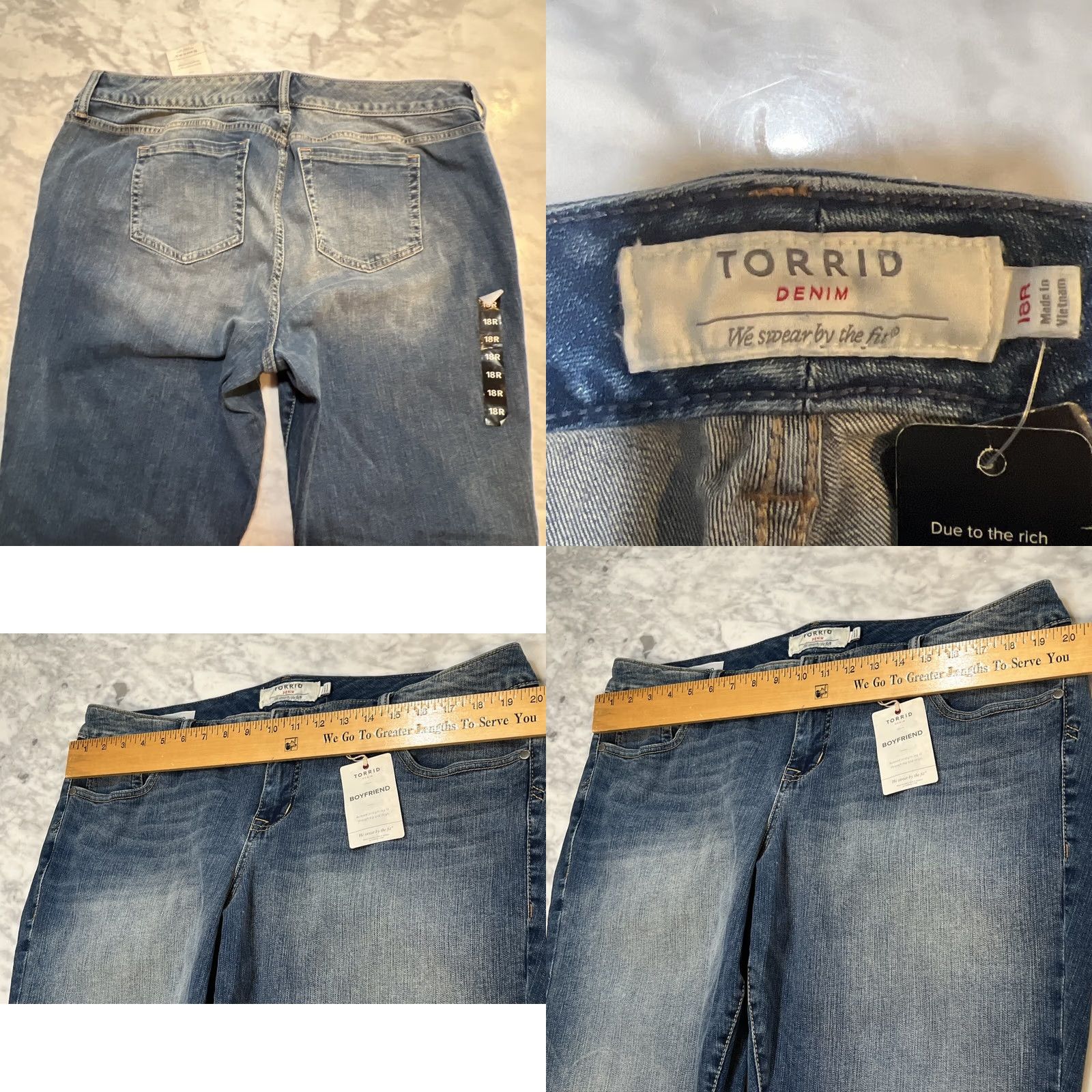 Torrid Torrid Jeans Women’s 18R Boyfriend Cameron Reg Relaxed Straight Leg NWT Denim Blue Size 40" / US 18 - 8 Thumbnail