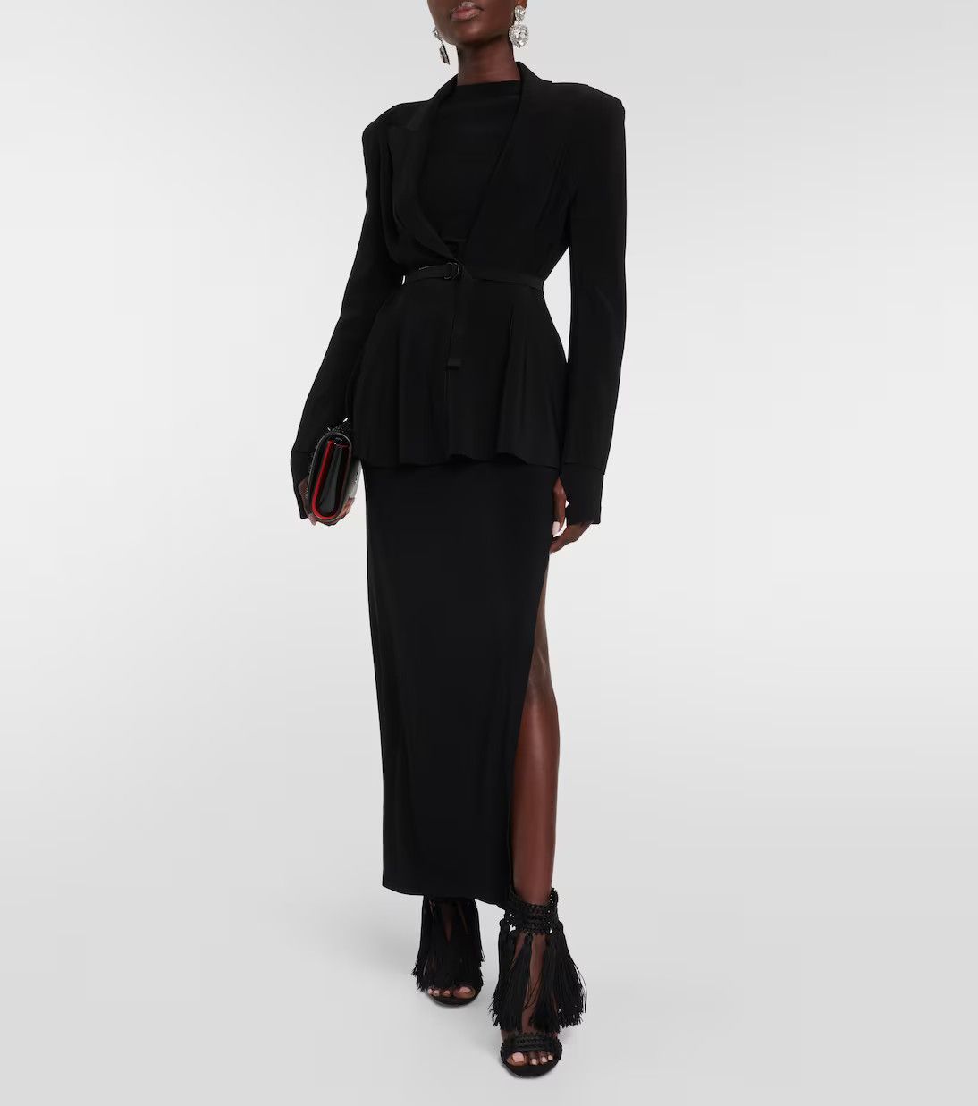 Christian Louboutin o1s1wg110924 Palma Heeled in Black Size US 8 / IT 38 - 5 Thumbnail