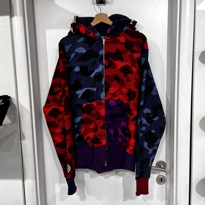 Bape BAPE Crazy Shark Wide Fit Full Zip Double Hoodie | Grailed