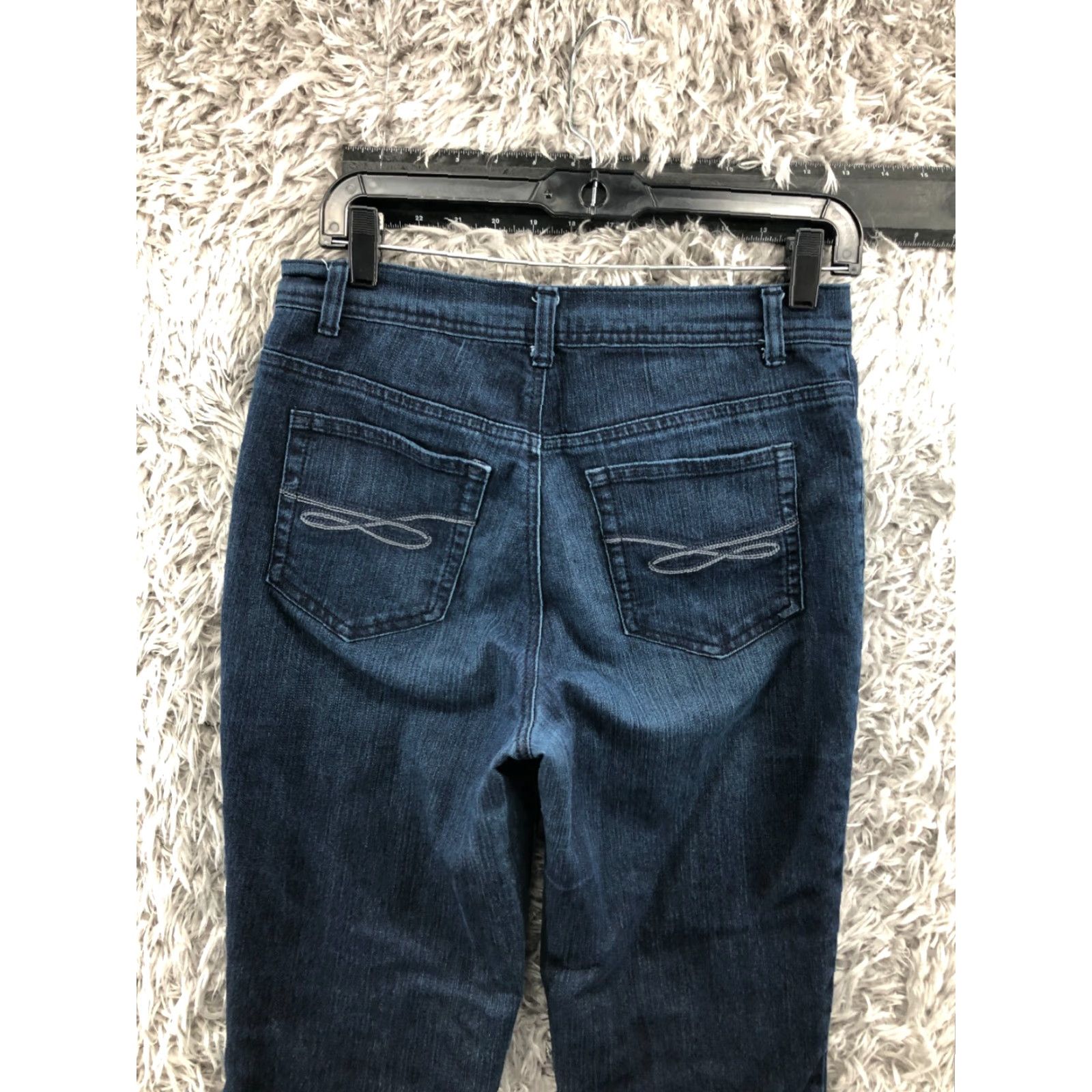 Vintage Style&Co Slim Leg Jeans Womens Size 6 Short Blue Denim Slim Fit 5-Pocket Straight Mid Rise Classic Modern Size 28" / US 6 / IT 42 - 6 Thumbnail