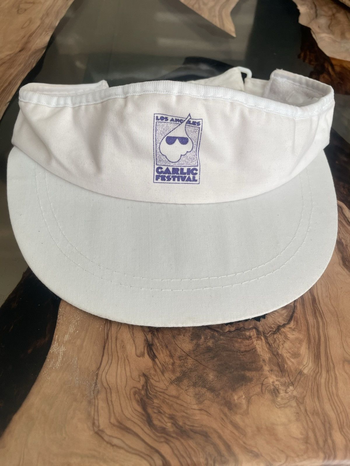 Vintage 1980s Los Angeles Garlic Festival Adjustable Visor Cap Retro Size ONE SIZE - 2 Thumbnail