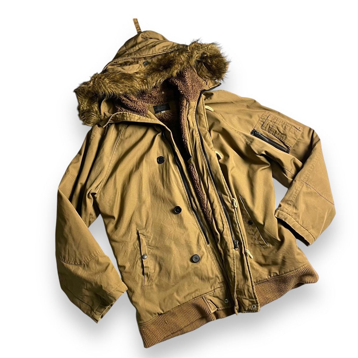 Le Grande Bleu (L.G.B.) ESPEARA BUTTON UP FULL ZIP LINED BOA FUR HOODIE JACKET Size US XL / EU 56 / 4 - 6 Thumbnail
