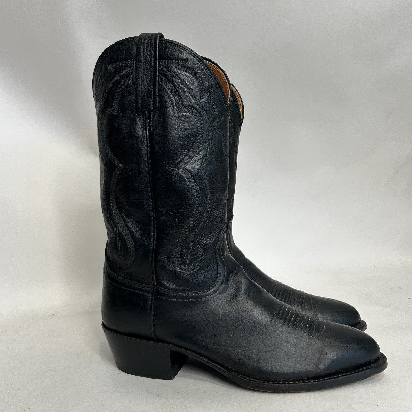 Lucchese Vintage Lucchese 2000 Genuine Elk Cowboy Boots “Black” Size US 8.5 / EU 41-42 - 4 Thumbnail