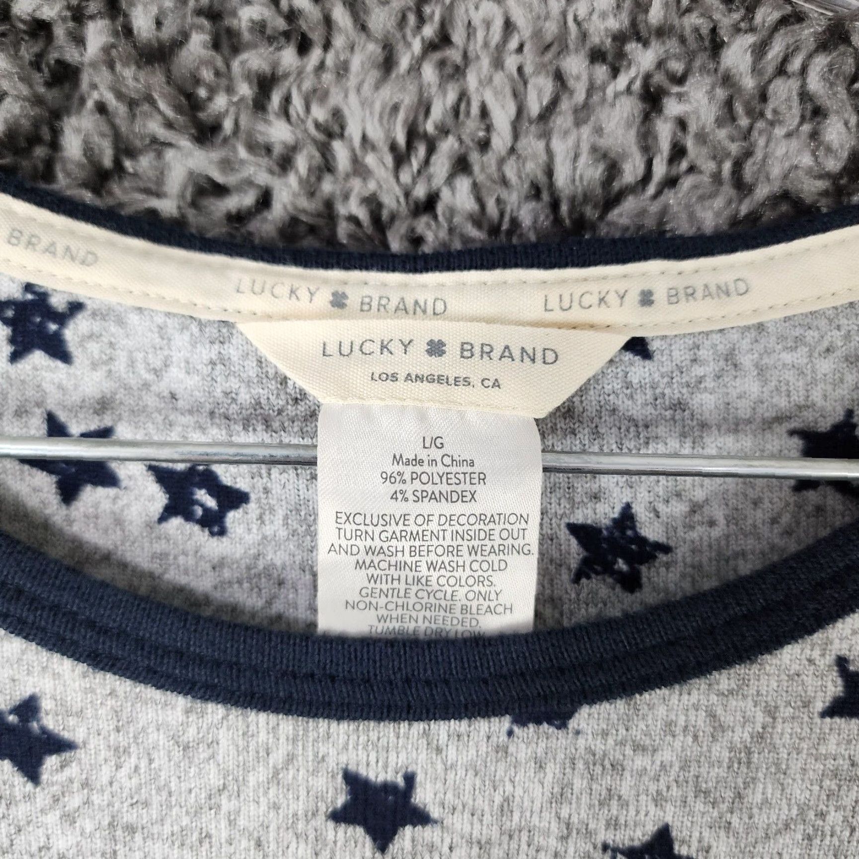 Lucky Brand Lucky Brand T-Shirt Womens Gray Star Short Sleeve Tee L Women Size L Gray Stars Super Soft Size 36" / US 14 / IT 50 - 3 Thumbnail