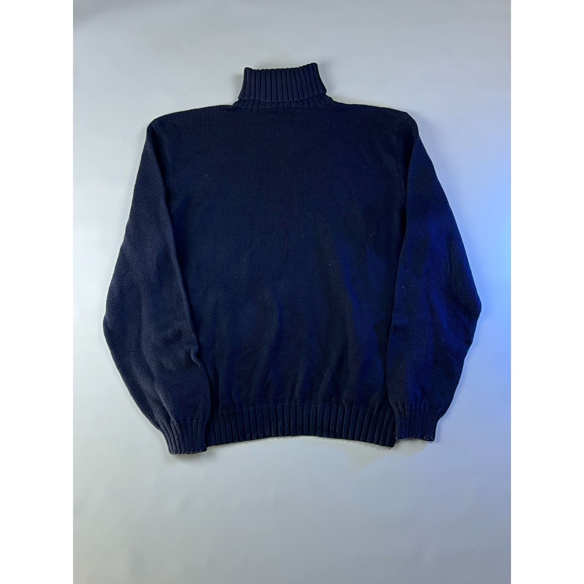 Polo Ralph Lauren × Ralph Lauren × Vintage Polo Ralph Lauren Vintage Navy Turtleneck Sweater Size US XL / EU 56 / 4 - 7 Thumbnail