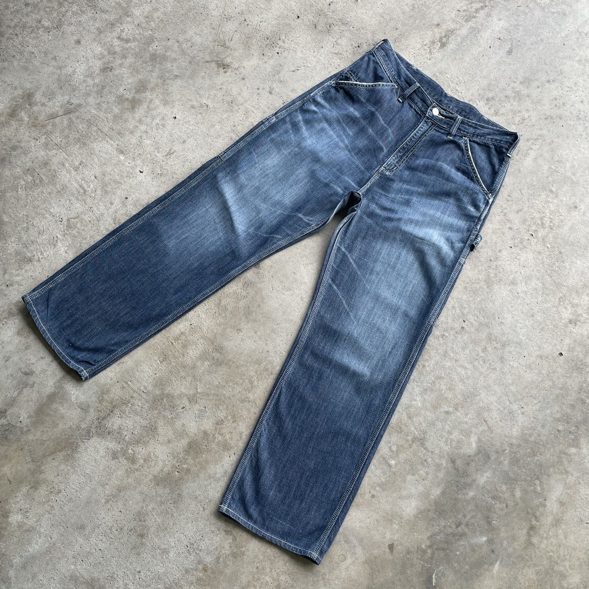 Carhartt × Vintage Carhartt Faded Baggy Worker Denim Jeans Pants W32 Size US 32 / EU 48 - 4 Thumbnail
