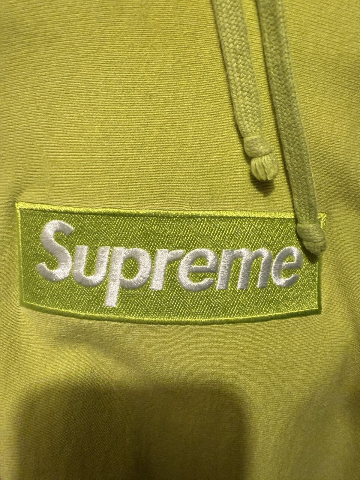 Supreme Supreme Acid Green Box Logo Hoodie FW 2012 Size US L / EU 52-54 / 3 - 9 Thumbnail