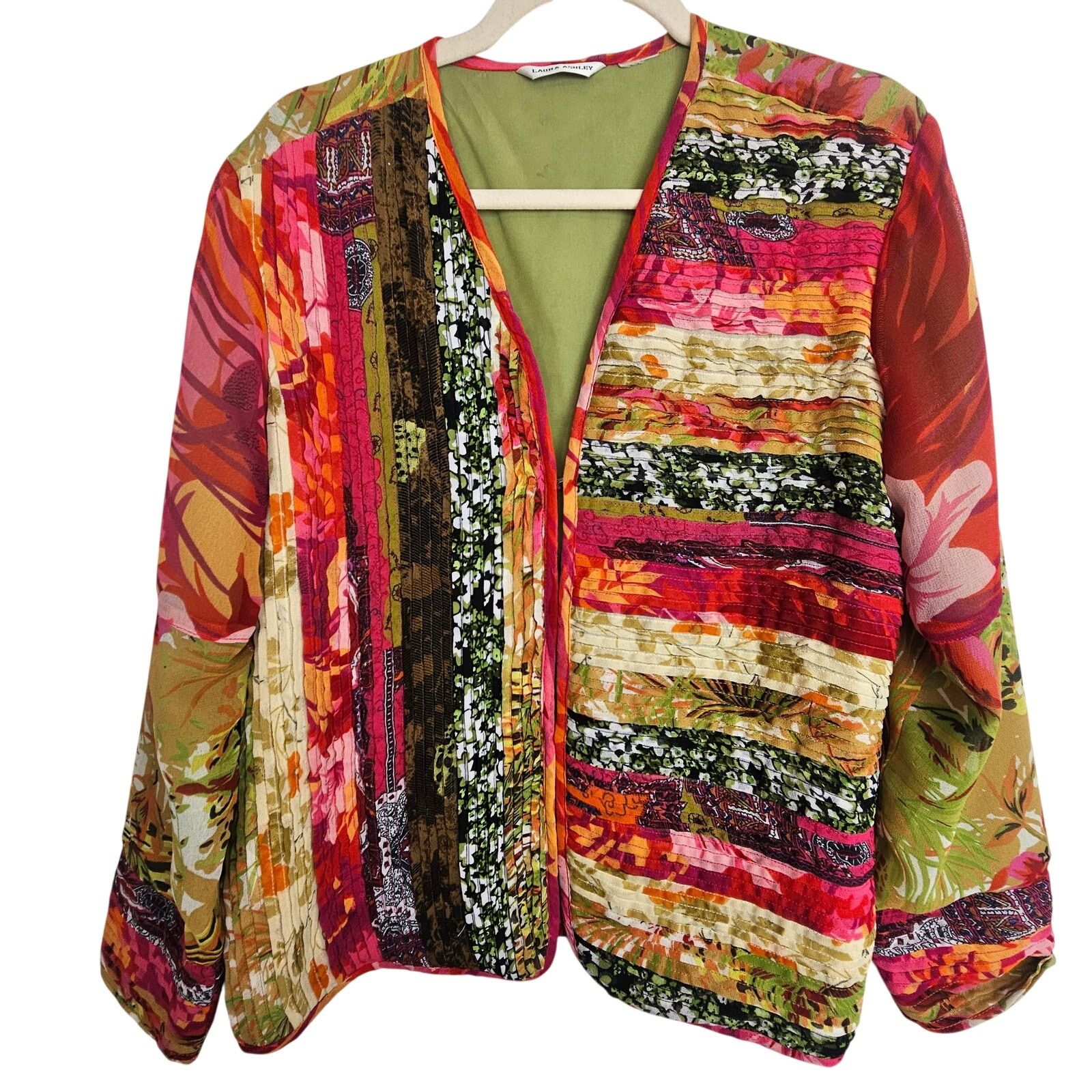 Laura Ashley Laura Ashley Womens Floral Pleated Jacket L Artsy Whimsical Size L / US 10 / IT 46 - 1 Thumbnail