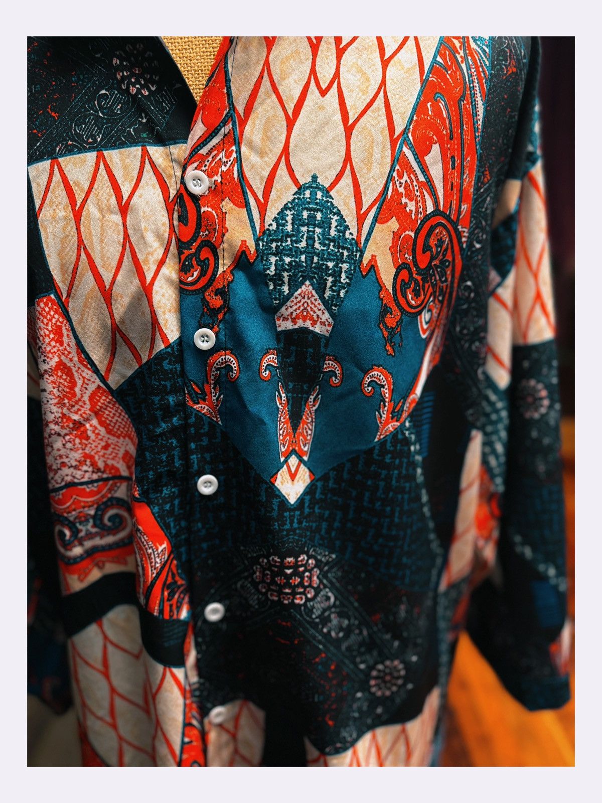 Other Unisex Vintage-Inspired Bold Patchwork Print Shirt Size US M / EU 48-50 / 2 - 2 Thumbnail