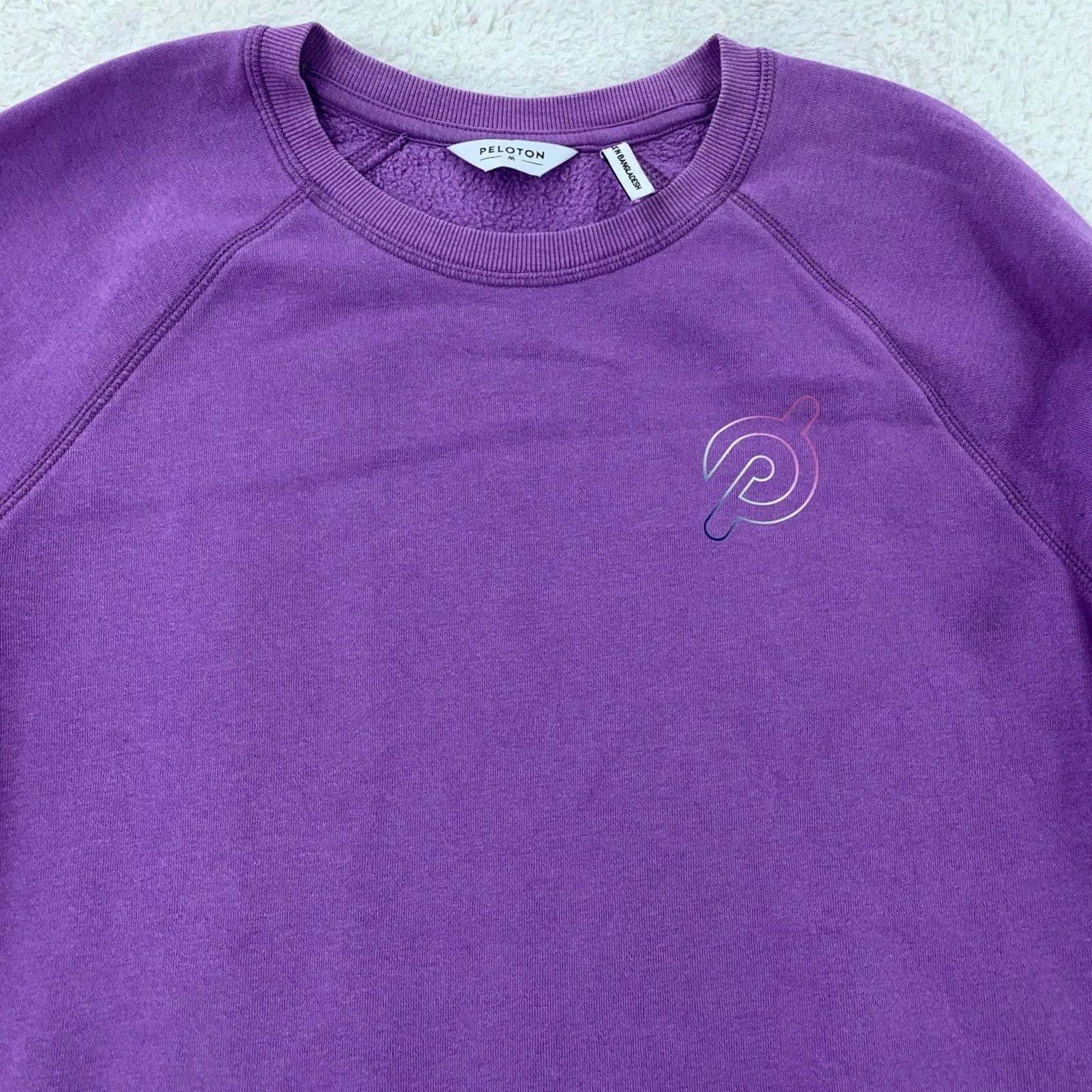 Vintage Peloton Sweatshirt Women Medium Purple Fleece Lined Cozy Warm Winter Long Sleeve Size M / US 6-8 / IT 42-44 - 2 Thumbnail
