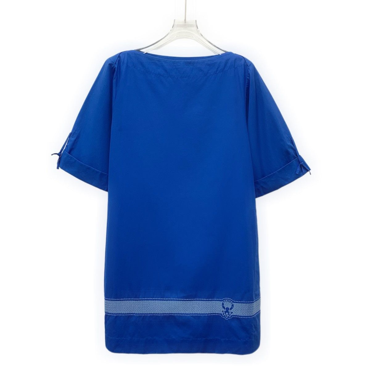 Hermes Hermes 2022 Blue Cotton Short Sleeve Dress K26WX Size XS / US 0-2 / IT 36-38 - 1 Thumbnail