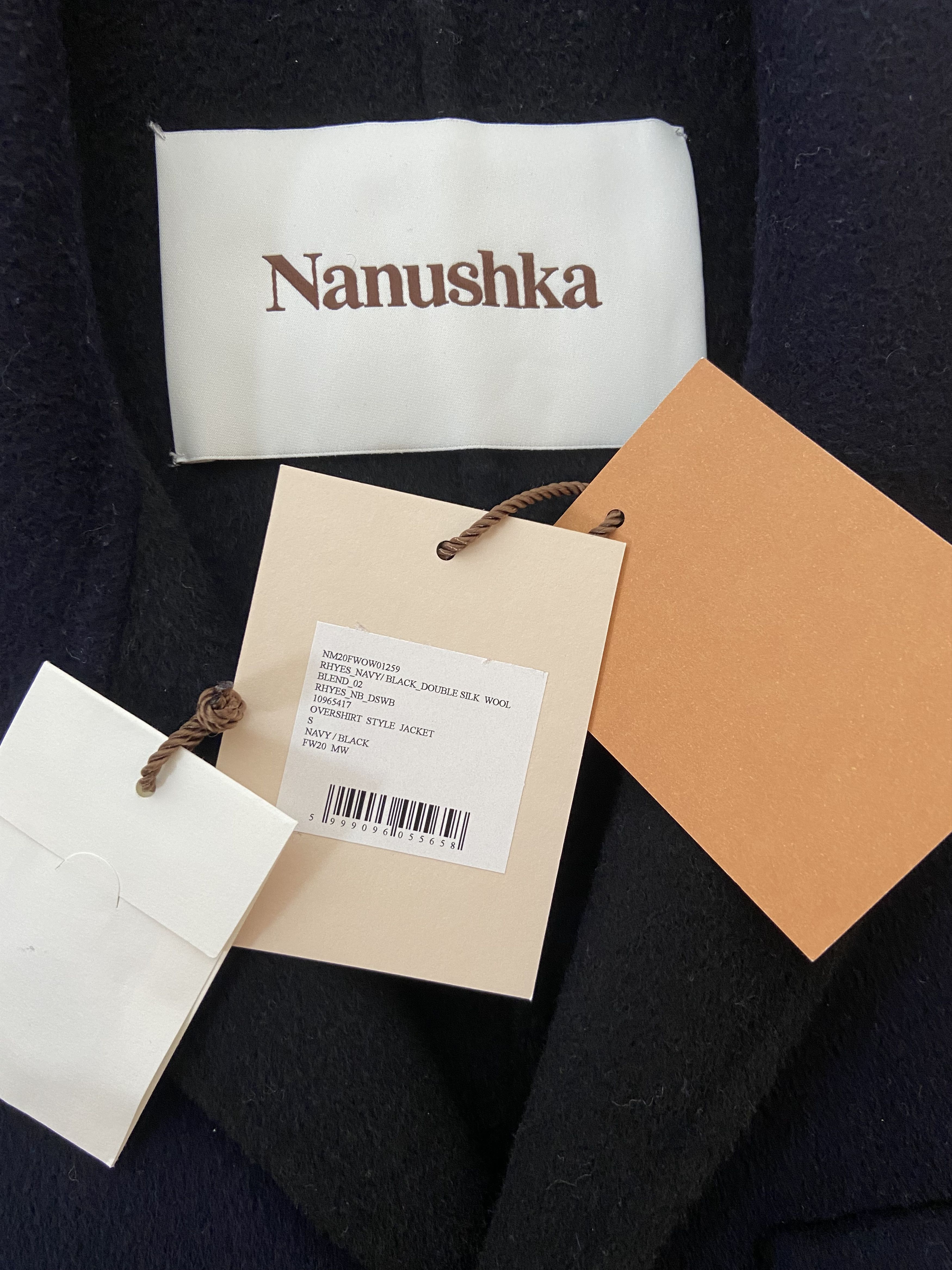 Nanushka Nanushka RHYES Wool and silk-blend jacket Navy S Size US S / EU 44-46 / 1 - 8 Thumbnail