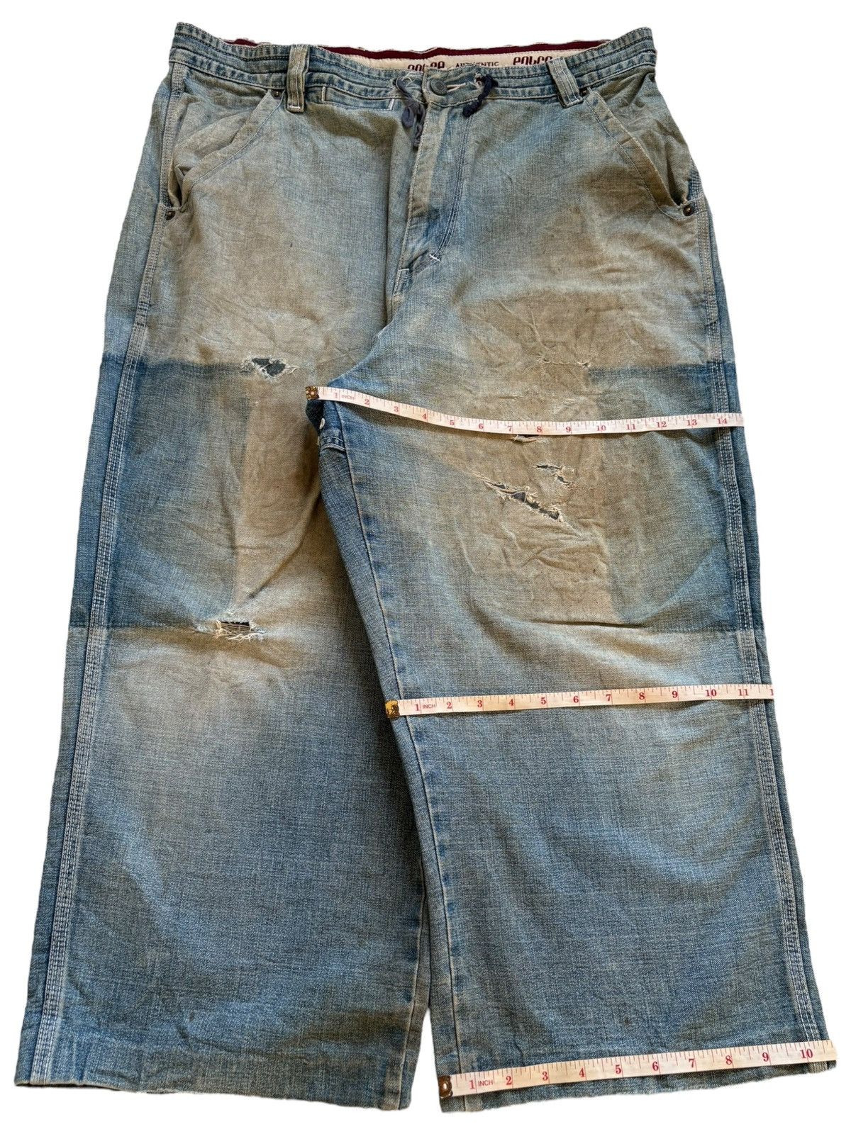Enyce × Japanese Brand Vintage Japanese Brand Mud Wash Distress Rip Wide Leg Jean Size US 36 / EU 52 - 14 Thumbnail