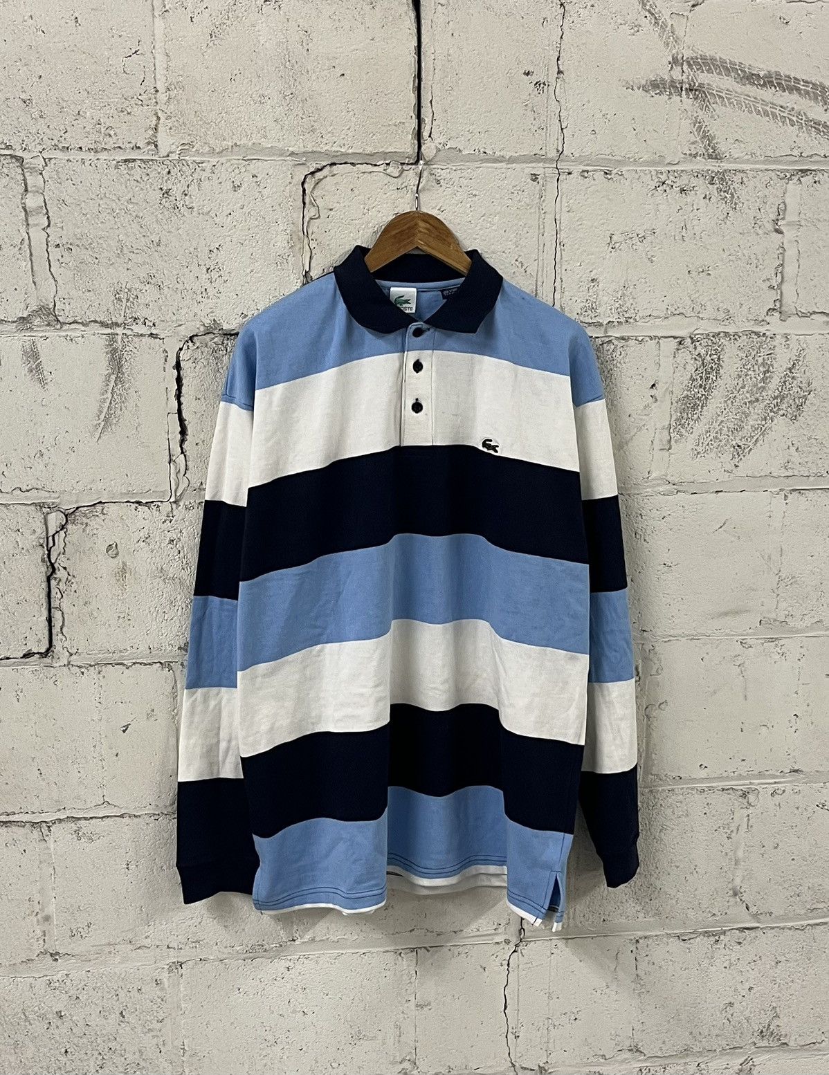 Lacoste Lacoste vintage striped rugby heavy cotton preppy Size US XL / EU 56 / 4 - 1 Thumbnail