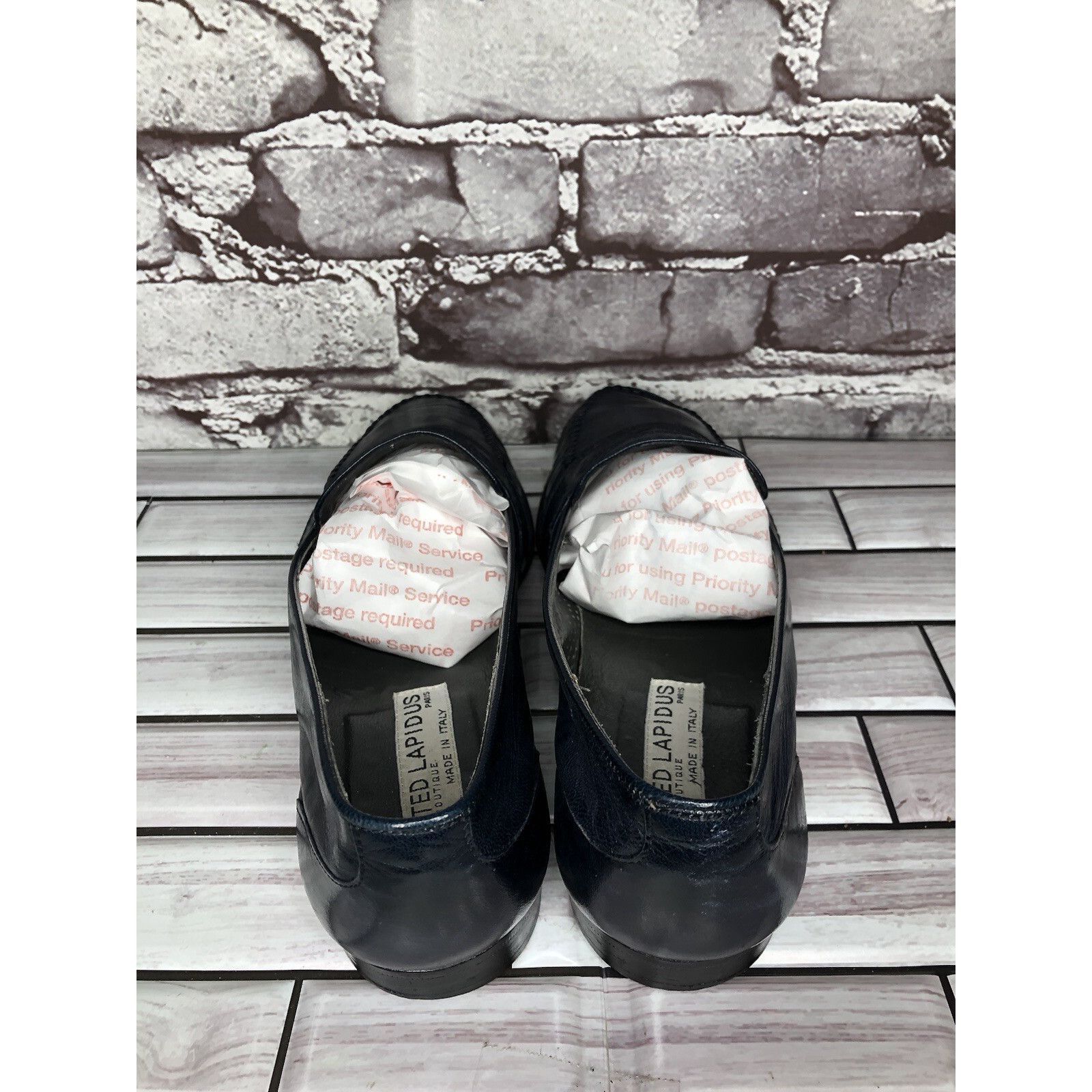TED LAPIDUS TED LAPIDUS Boutique Paris Blue Leather Dress Penny Loafers Size US 7.5 / EU 40-41 - 15 Thumbnail