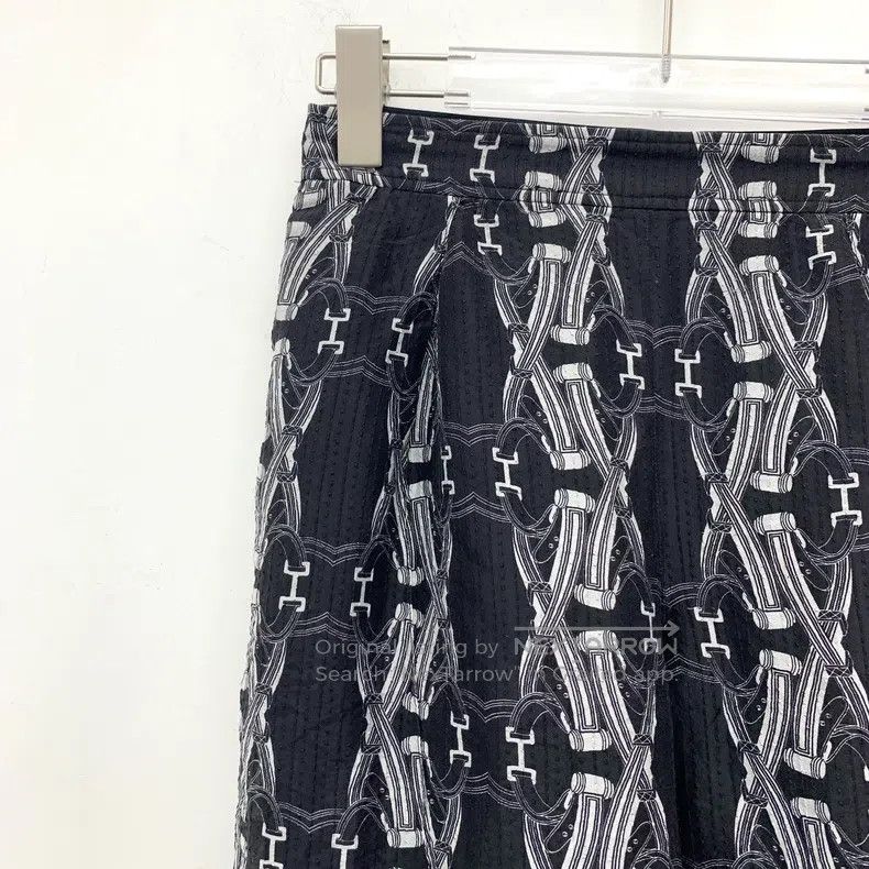 Hermes Hermes Black lock print full-printed mulberry silk casual Size 42" / US 20 - 3 Thumbnail
