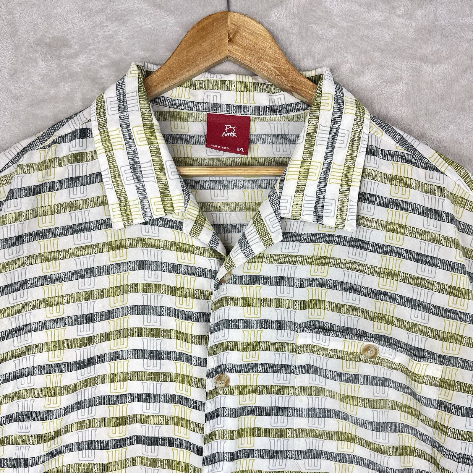 Other Vtg PJ Mark Mens 3XL Button Up All Over Logo Shirt Y2K Baggy Size US XXL / EU 58 / 5 - 1 Thumbnail