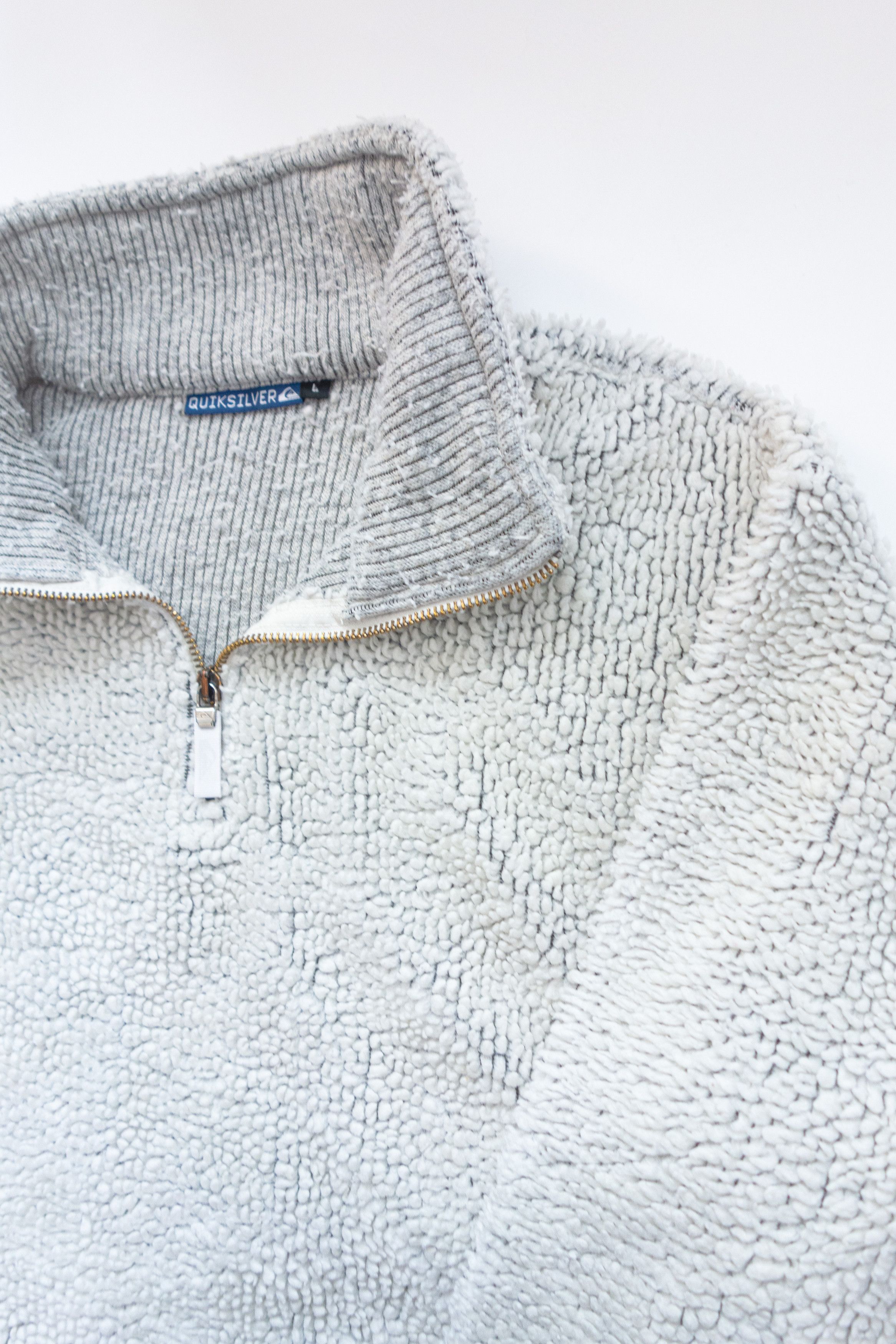 Quiksilver Vintage Y2K/2000s Quiksilver Sherpa Fleece zip Sweater Size US L / EU 52-54 / 3 - 2 Thumbnail