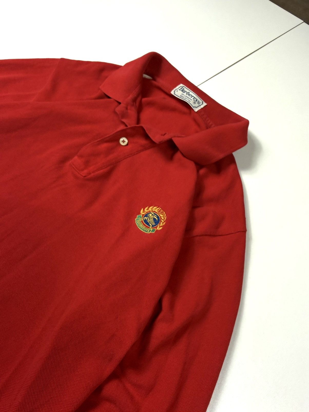 Burberry Vintage Burberry Polo Shirt Red Long Sleeve Size US L / EU 52-54 / 3 - 3 Thumbnail