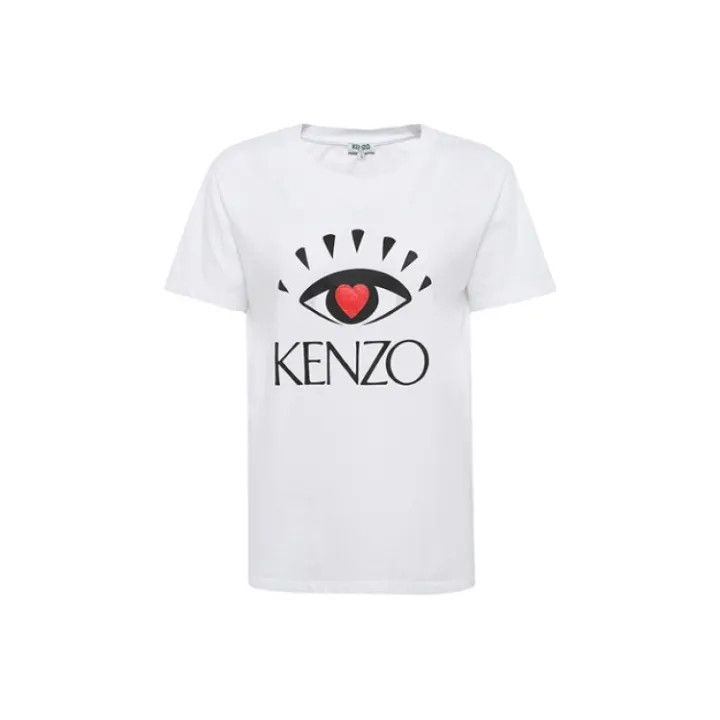Kenzo KENZO Heart Eye Design Cotton T-Shirt 0079 Size S / US 4 / IT 40 - 1 Thumbnail