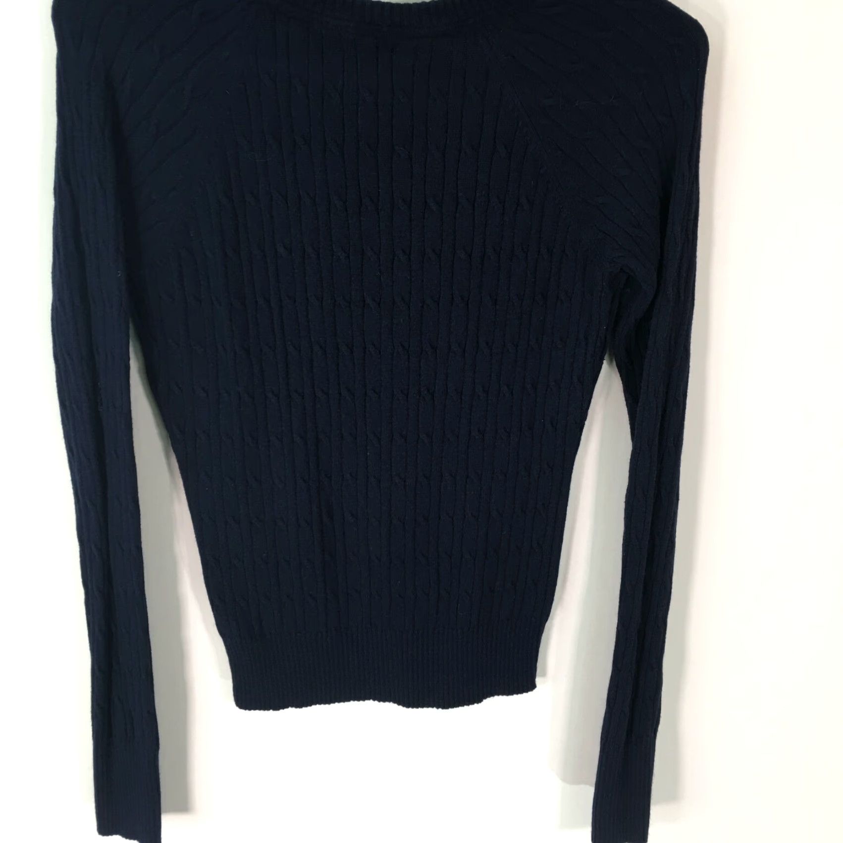 American Eagle Outfitters American Eagle Outfitters Womens Cable-Knit Sweater Black Size M Long Sleeves Pullover V Neck Casual Knits Womens M Black 90s? Size M / US 6-8 / IT 42-44 - 2 Thumbnail